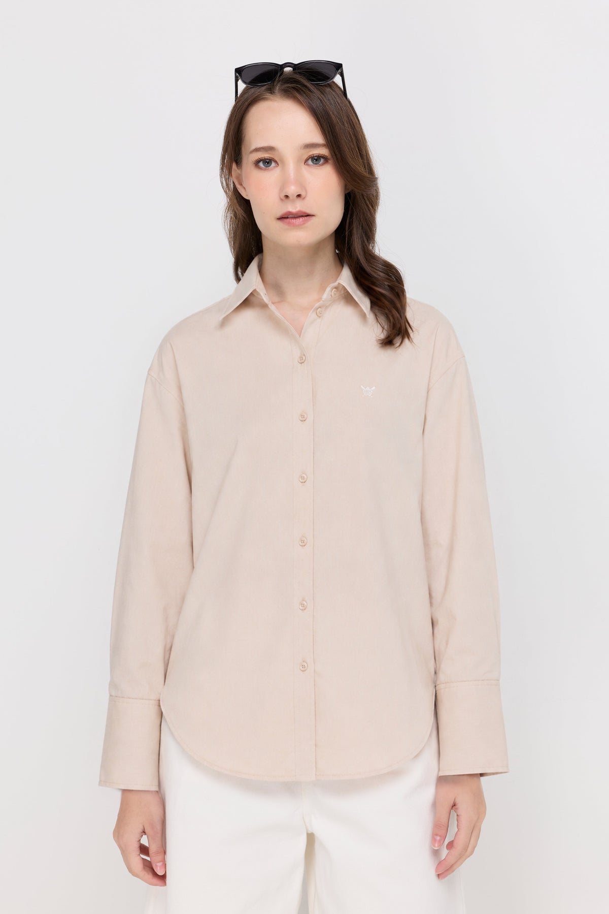 Classic Oxford Button-Down Shirt Beige