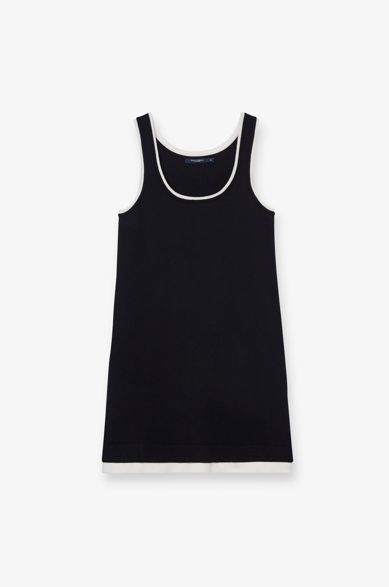 Contrast Trim Knit Dress Navy