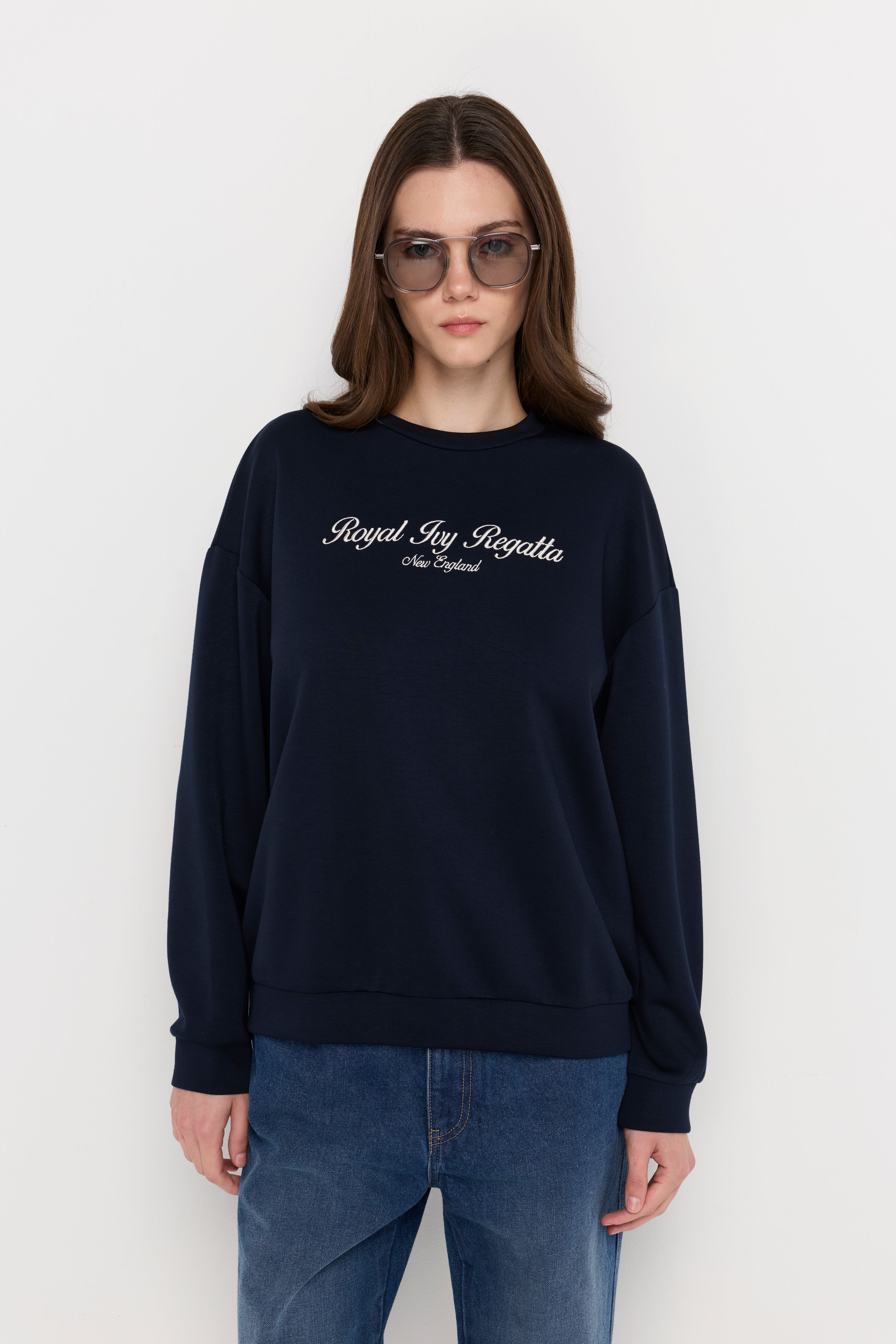 Signature Crew Neck Pullover Navy