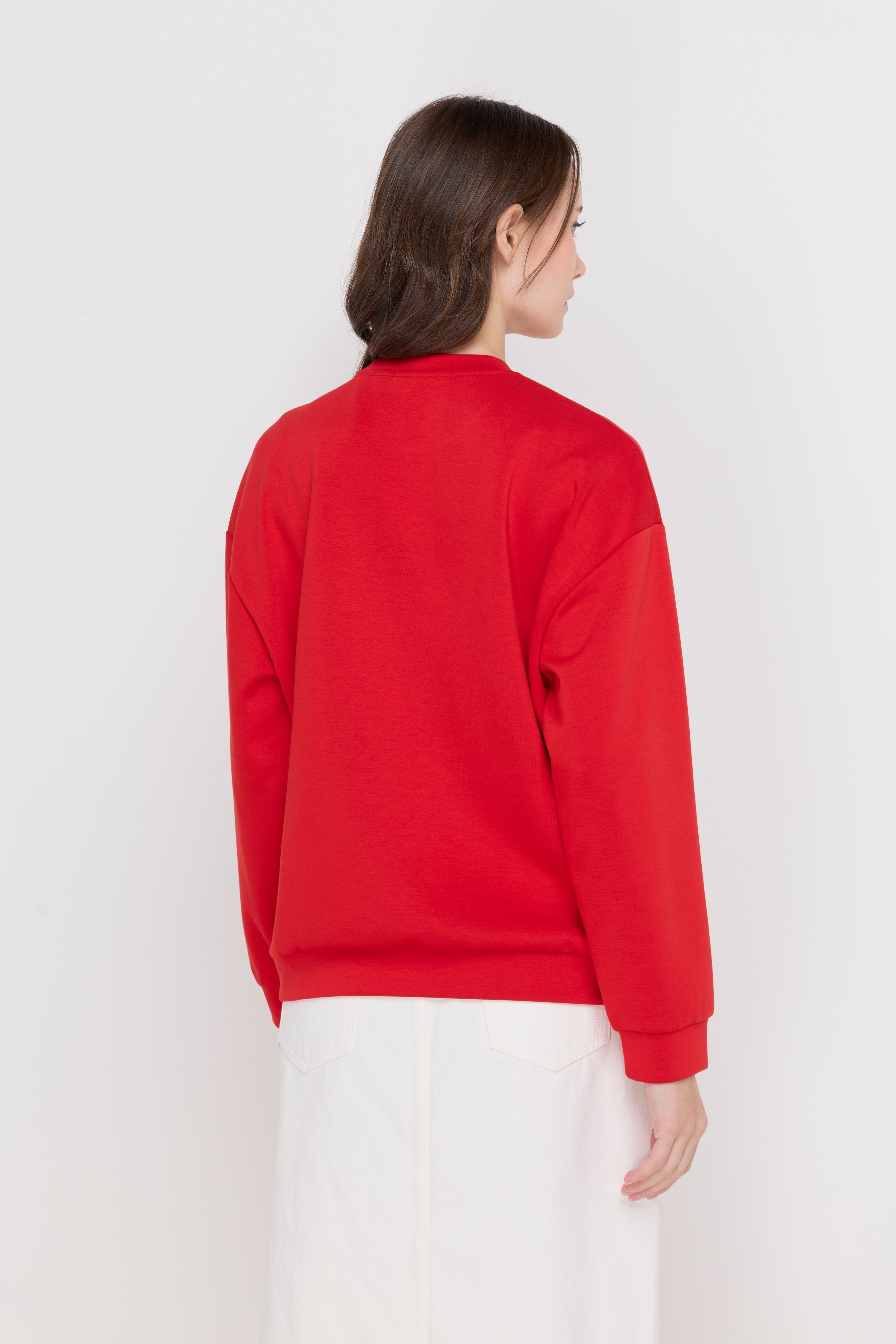 Signature Crew Neck Pullover Red