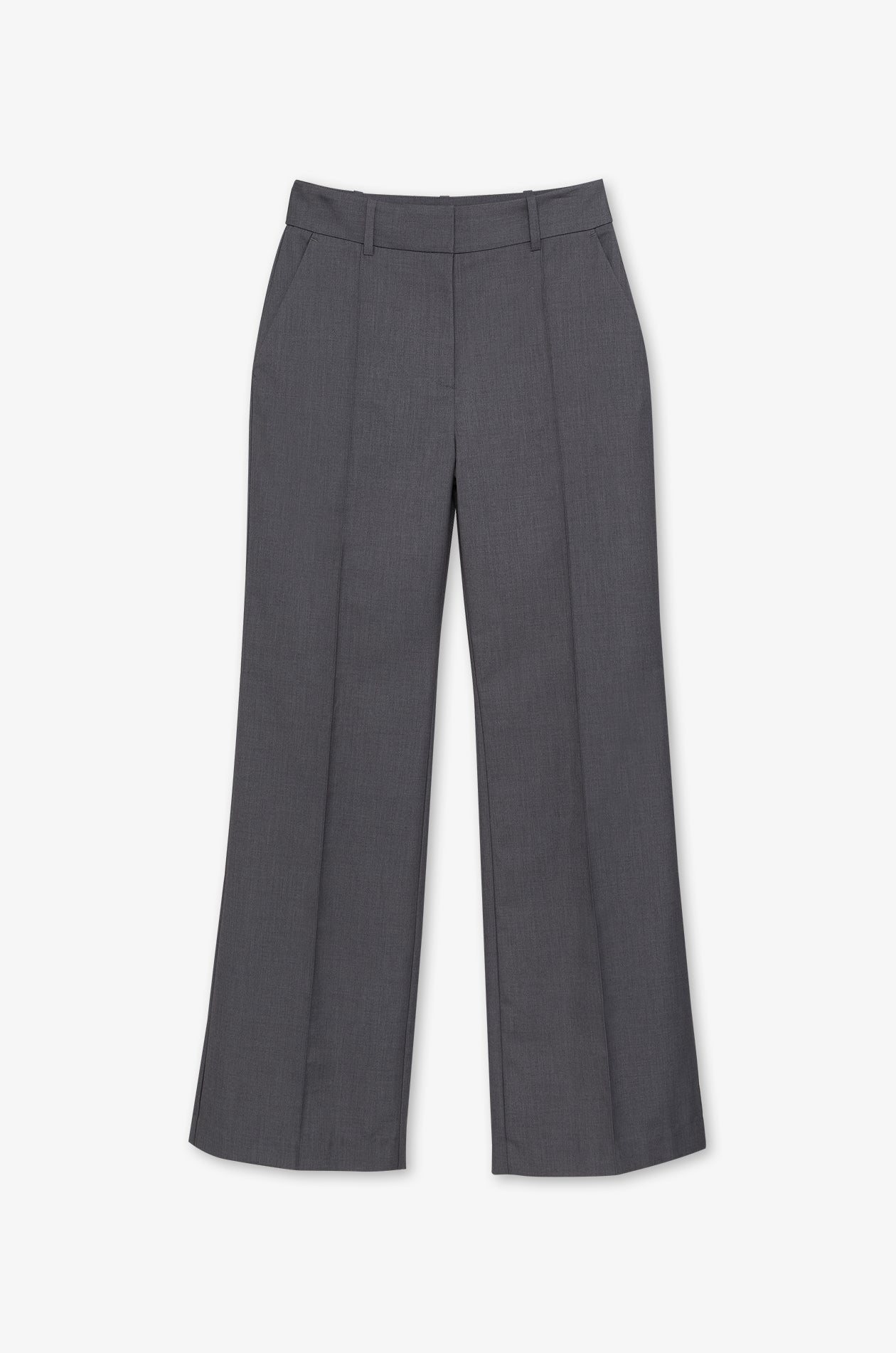Tailored Flat Front Trousers Grey