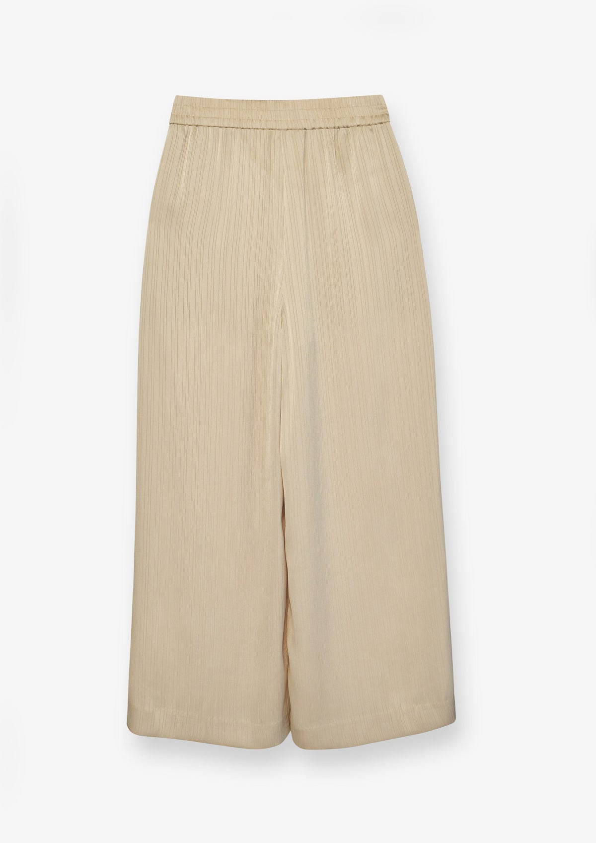 Textured Gathered Waist Wide Leg Trousers