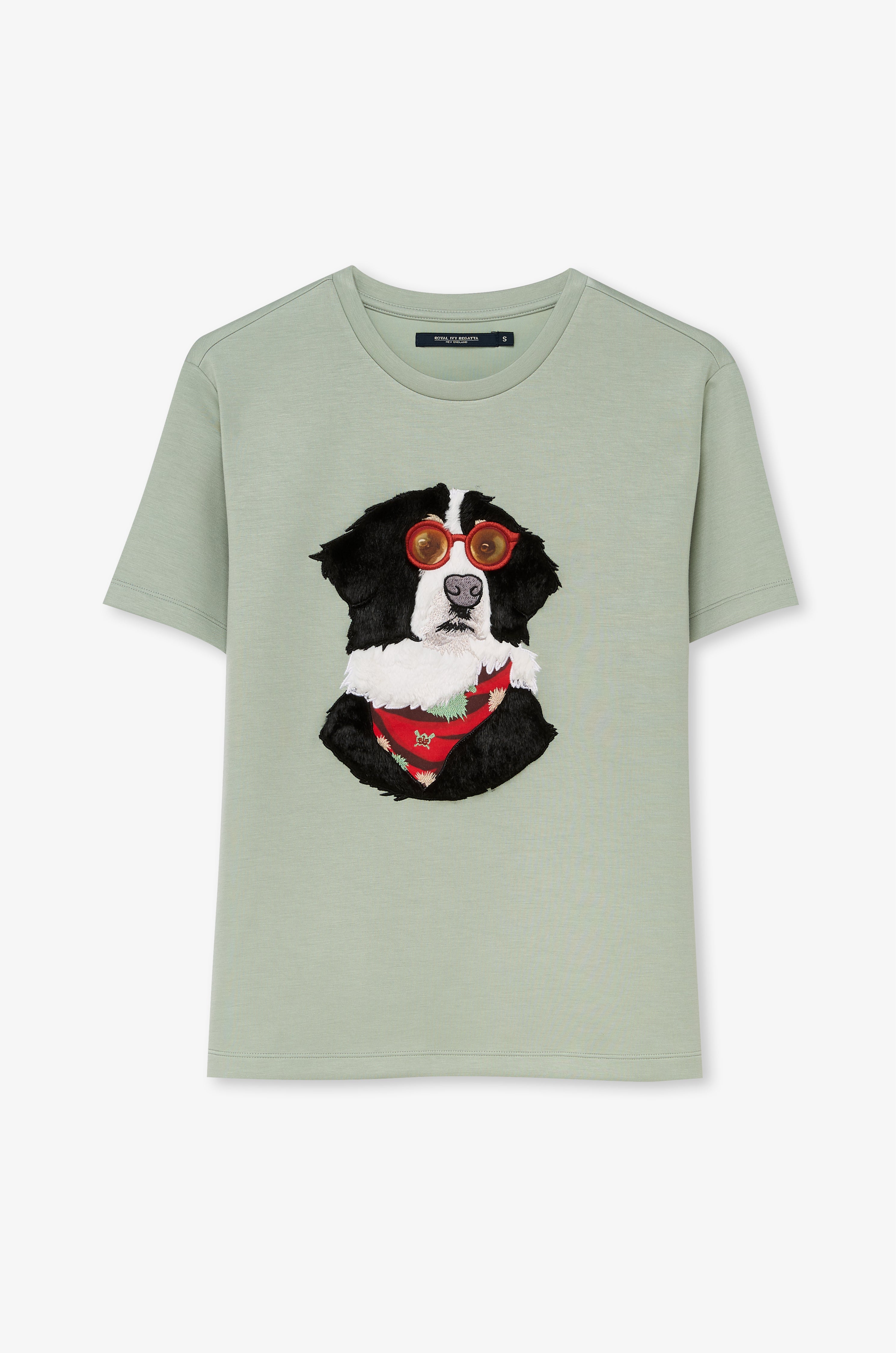 Heritage Dog Graphic Knit Tee Light Green
