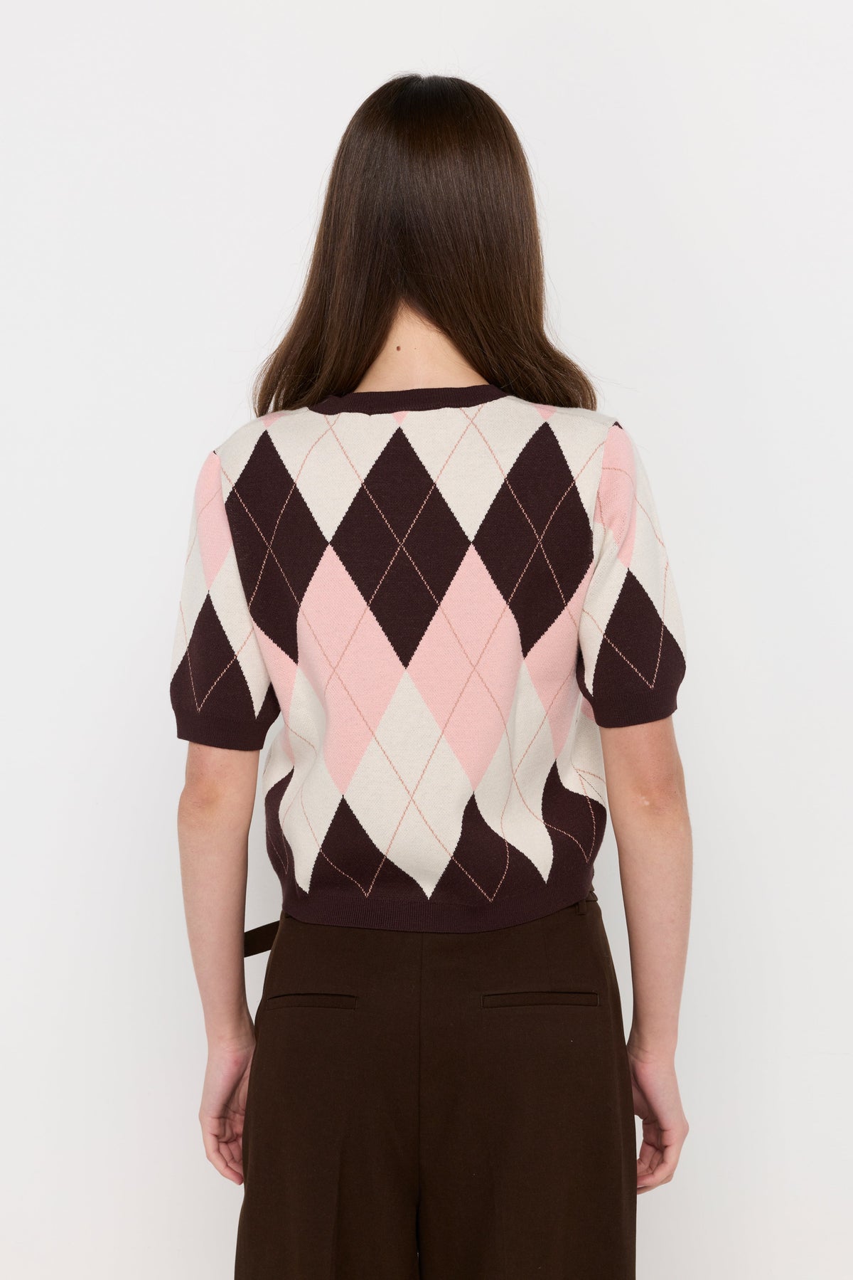 Heritage Argyle Knit Top