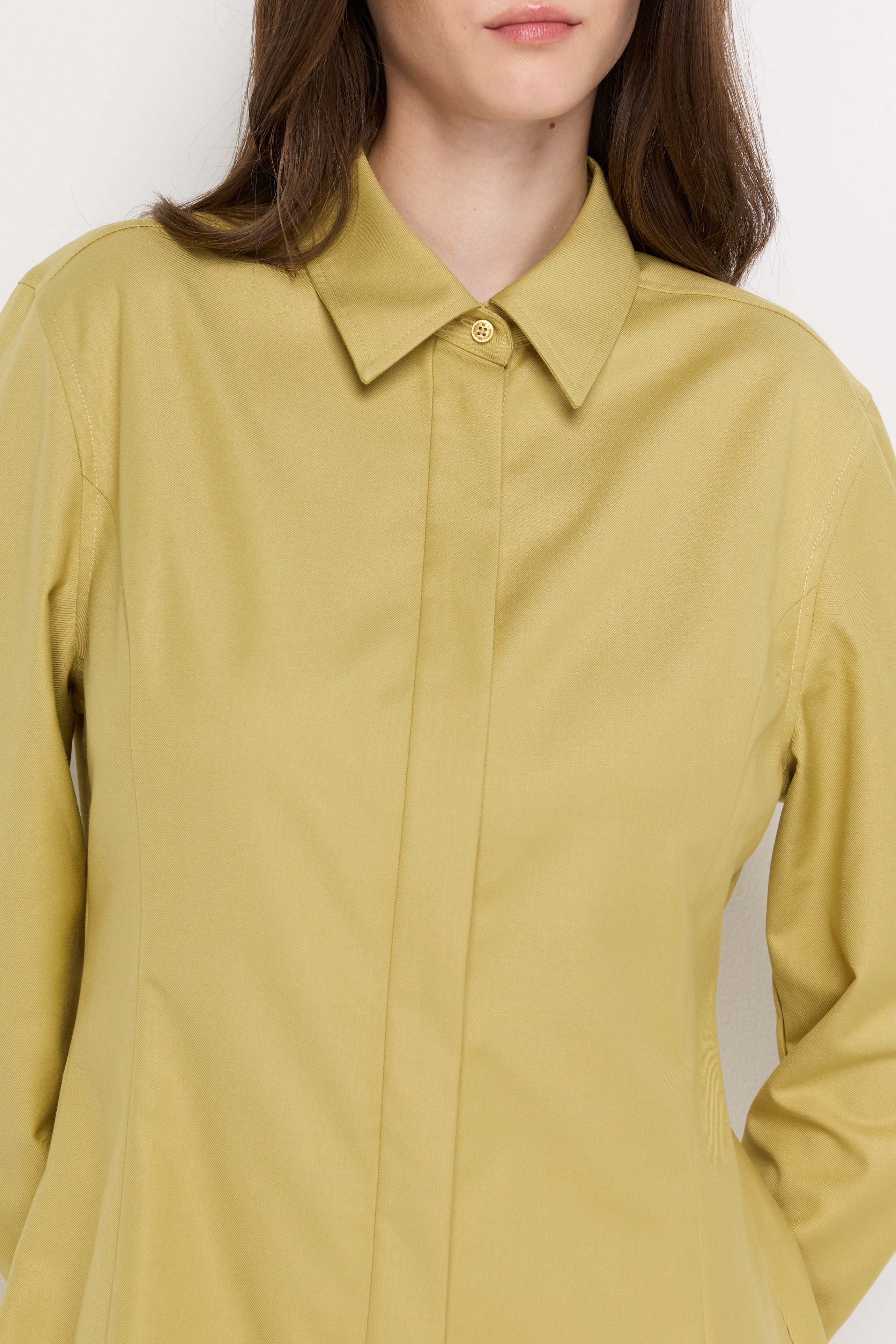Textured A-Line Shirt Dress Beige
