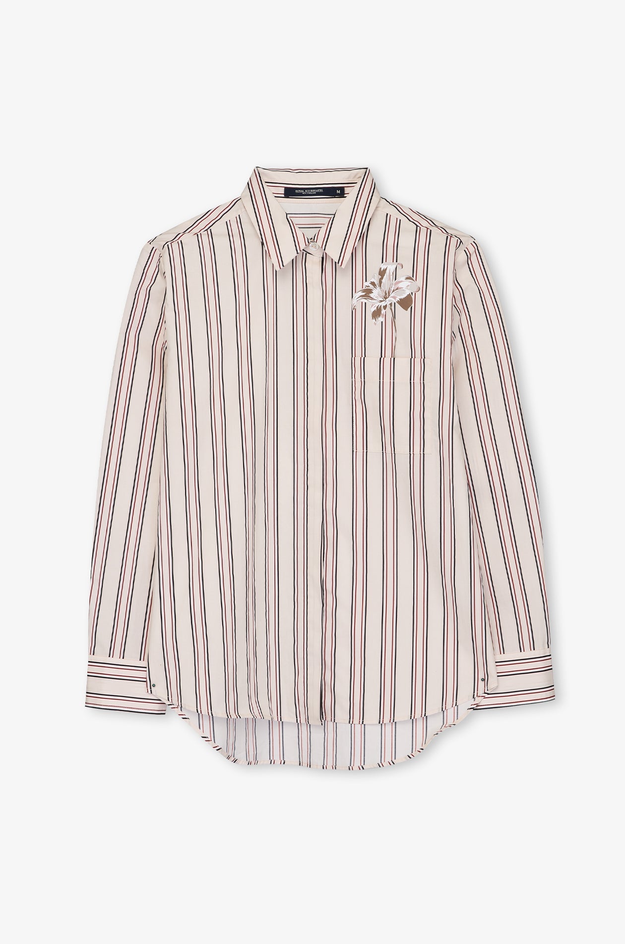 Signature Stripe Floral Embroidered Shirt Striped Off-White