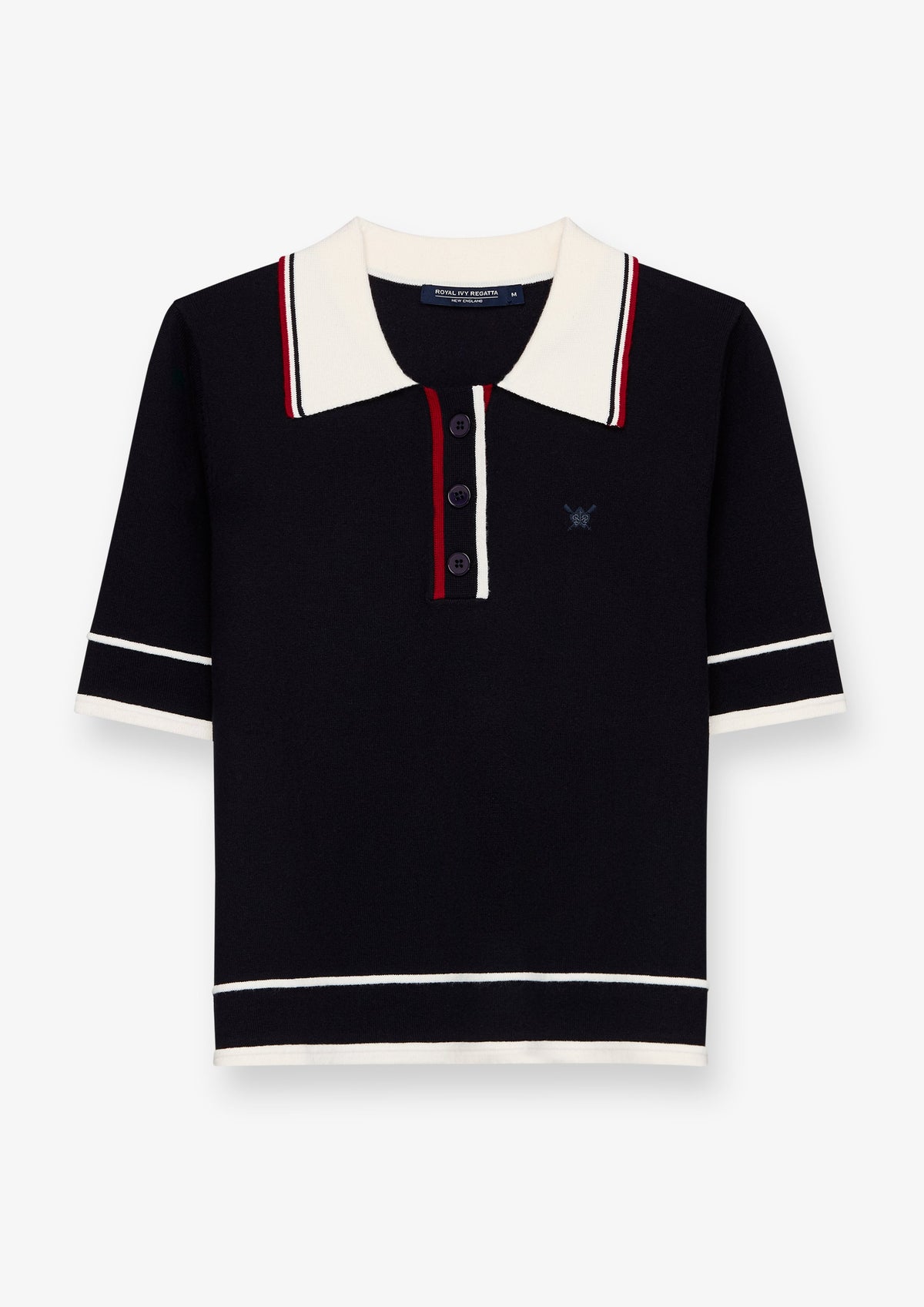 Contrast Collar Zip Neck Polo