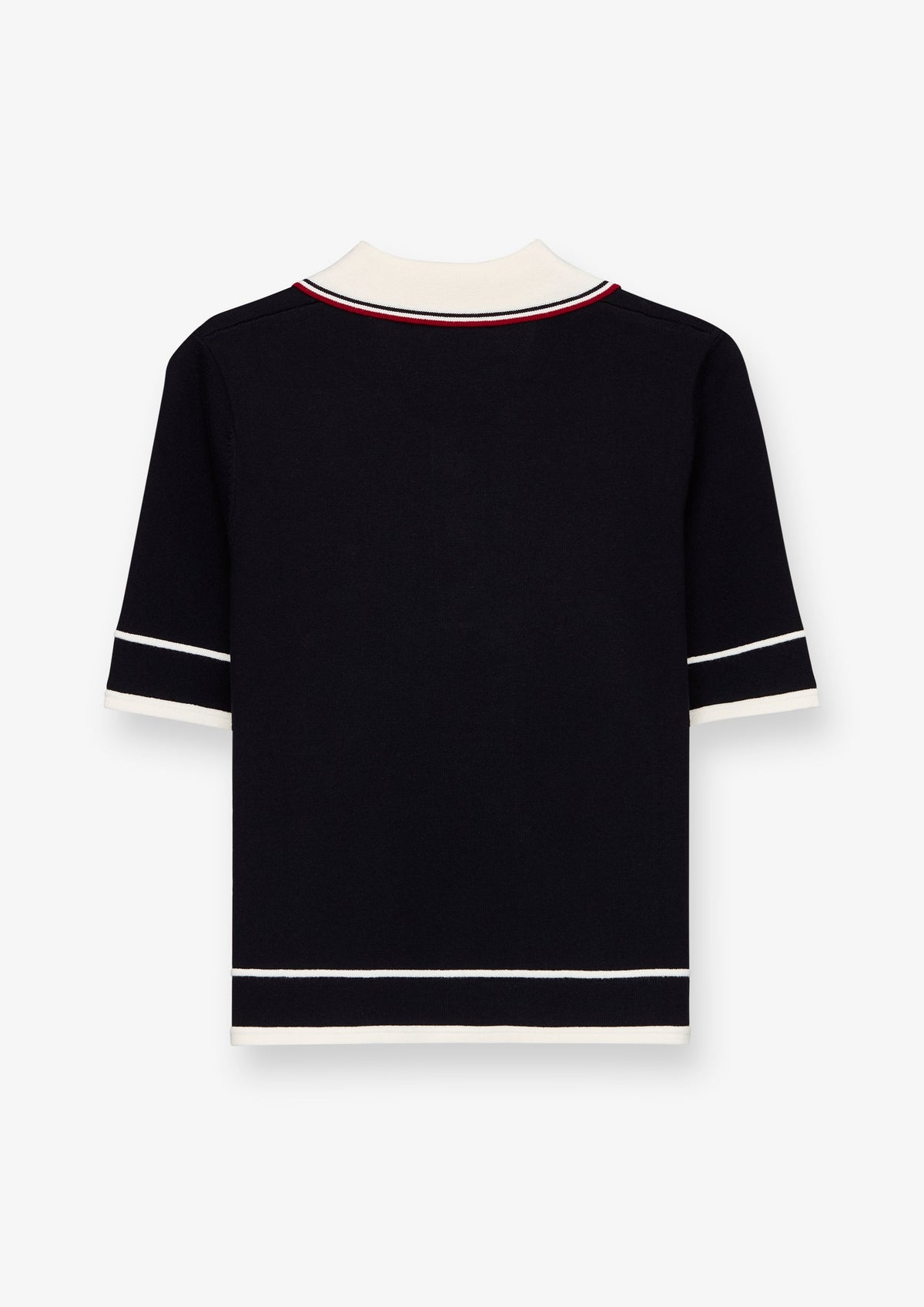 Contrast Collar Zip Neck Polo