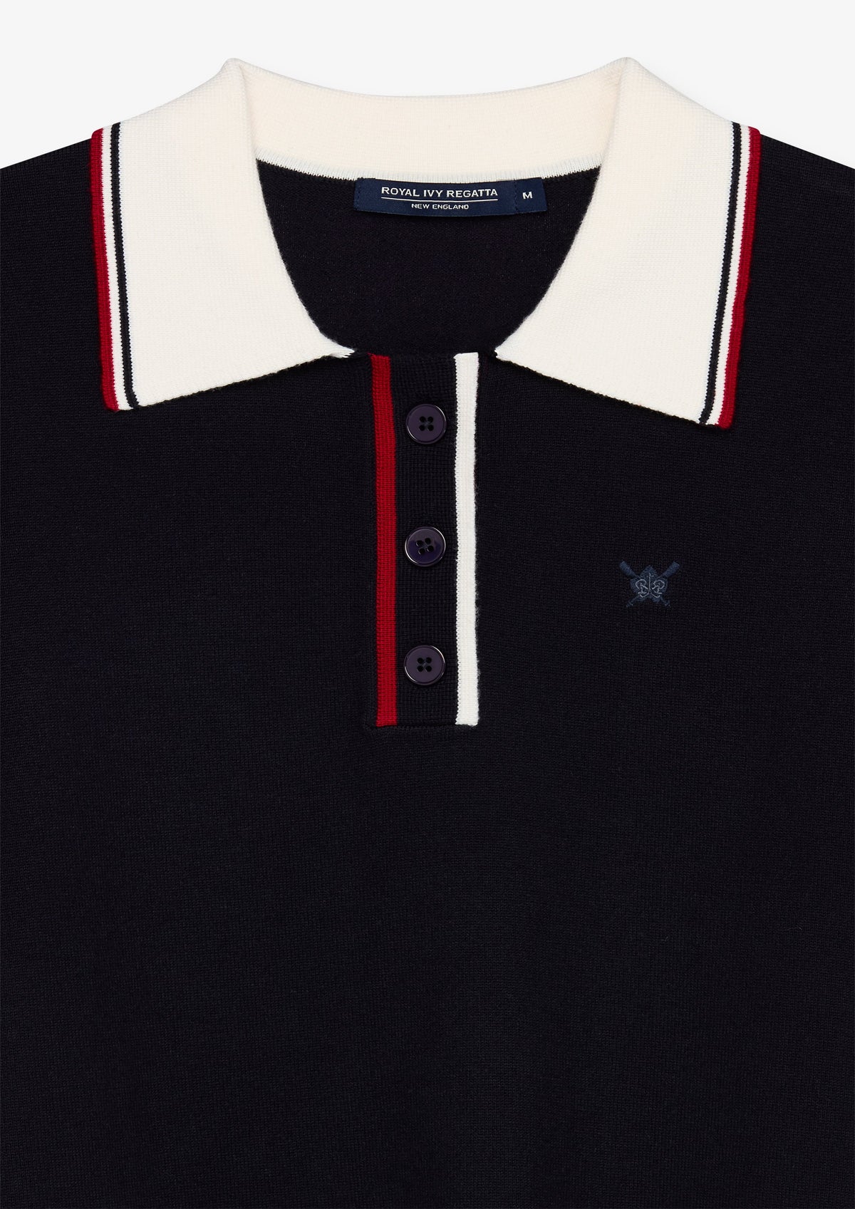 Contrast Collar Zip Neck Polo