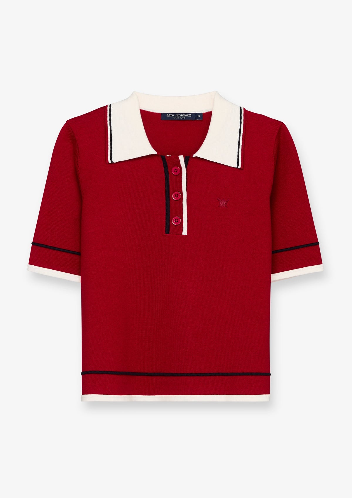 Contrast Collar Zip Neck Polo