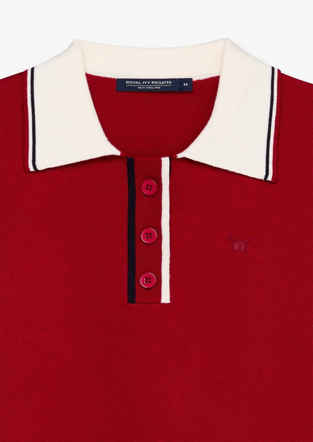 Contrast Collar Zip Neck Polo