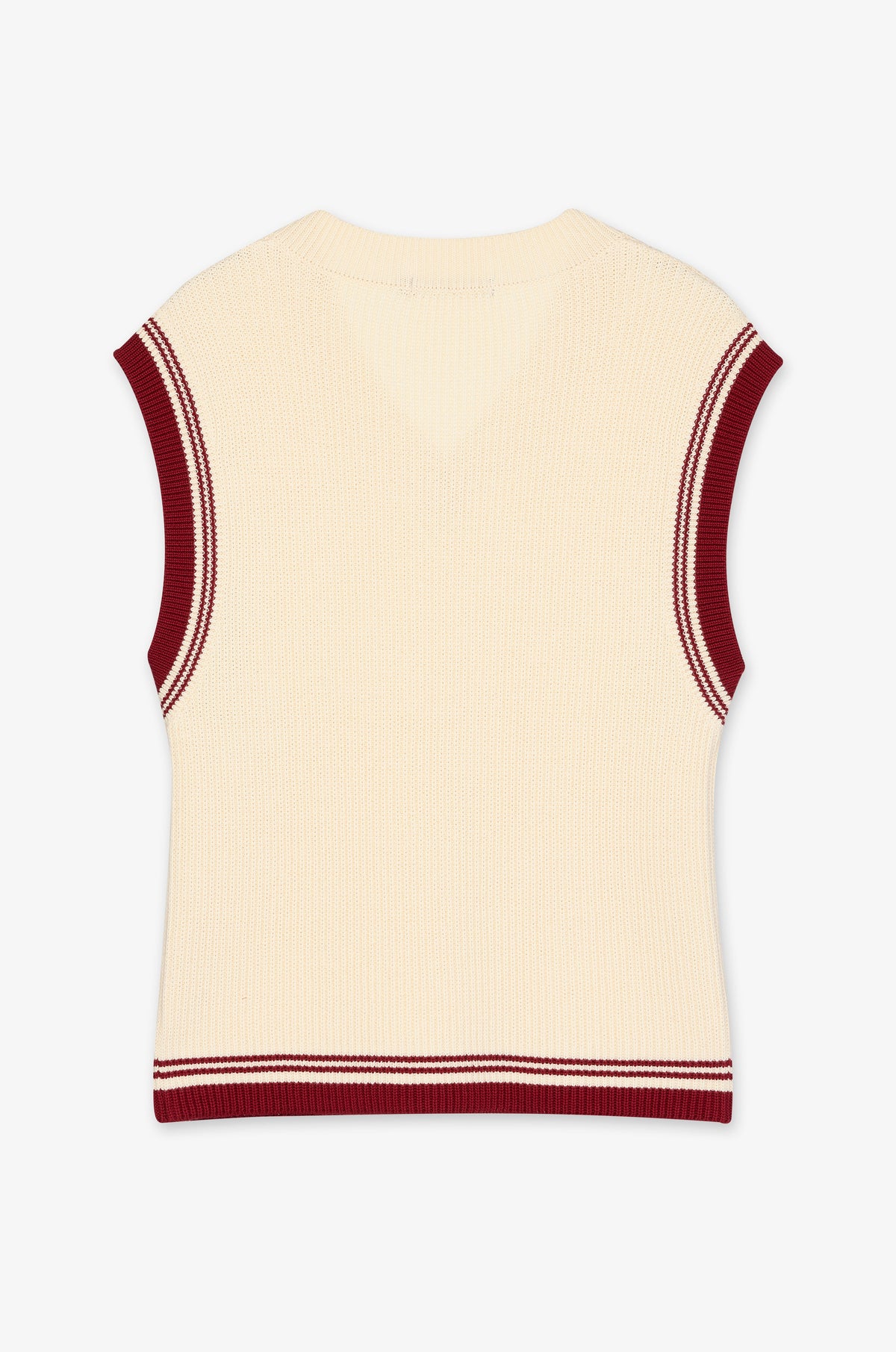 Striped Edge Sleeveless Crew Vest