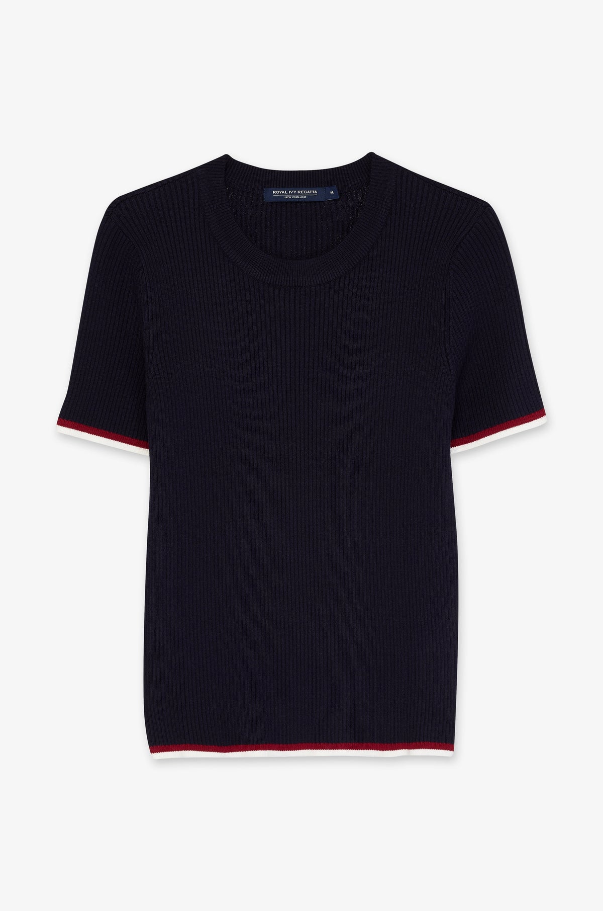 Contrast Edge Short Sleeve Crew Top