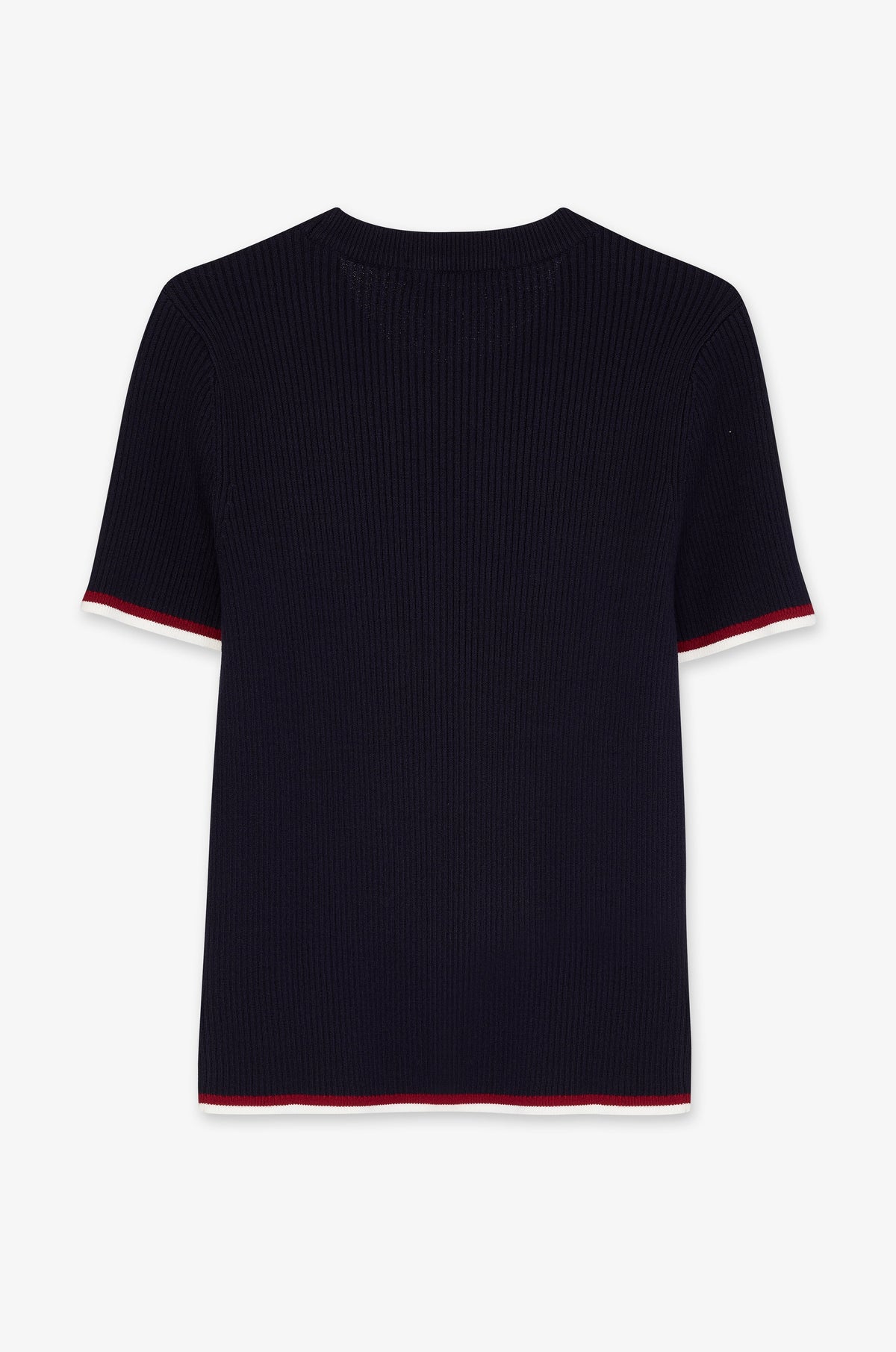 Contrast Edge Short Sleeve Crew Top