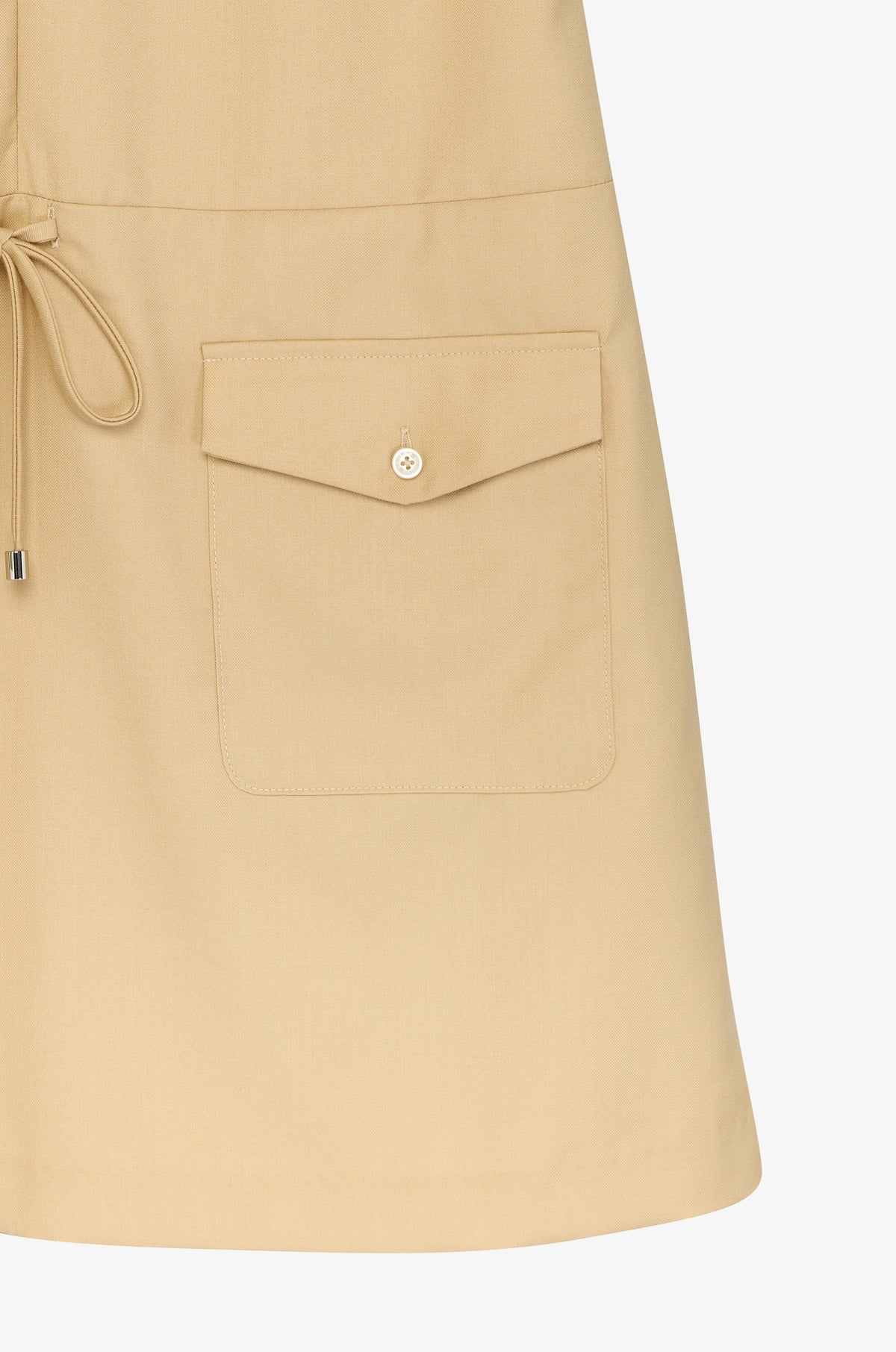 Drawstring Waist Sleeveless Zip Dress
