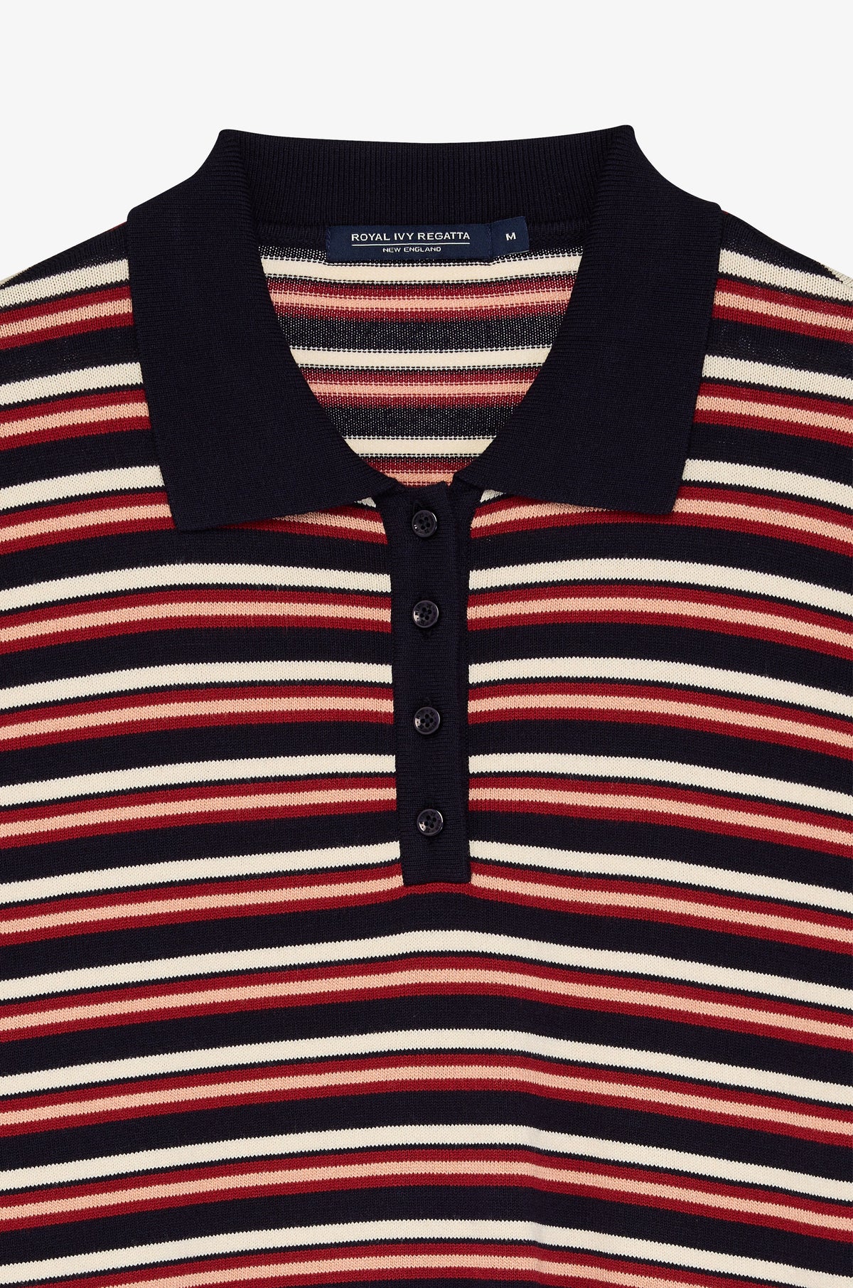 Multistripe Long Sleeve Collared Pullover