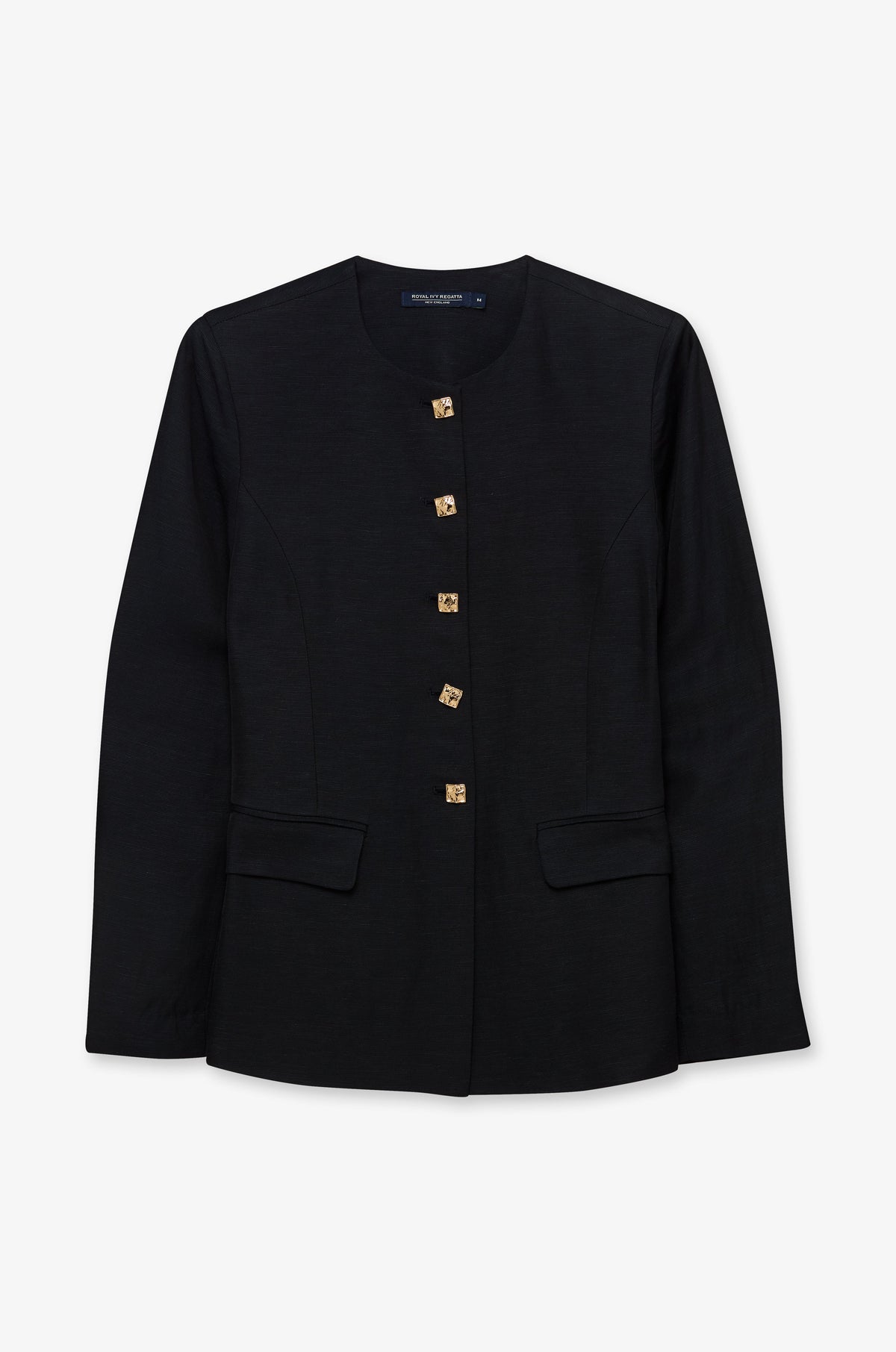 Round Neck Tailored Button Jacket