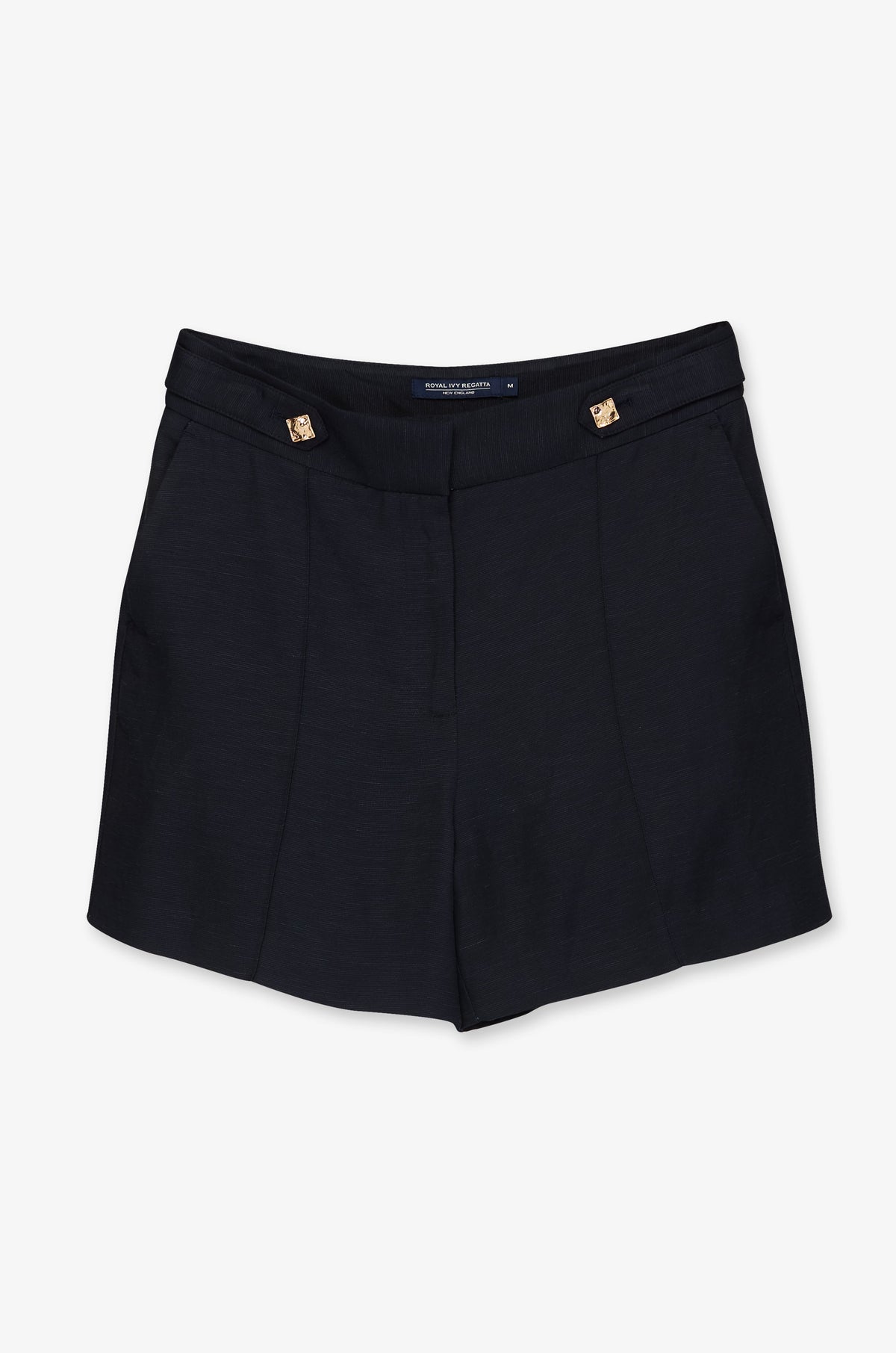 Button Detail Pleated Tailored Shorts