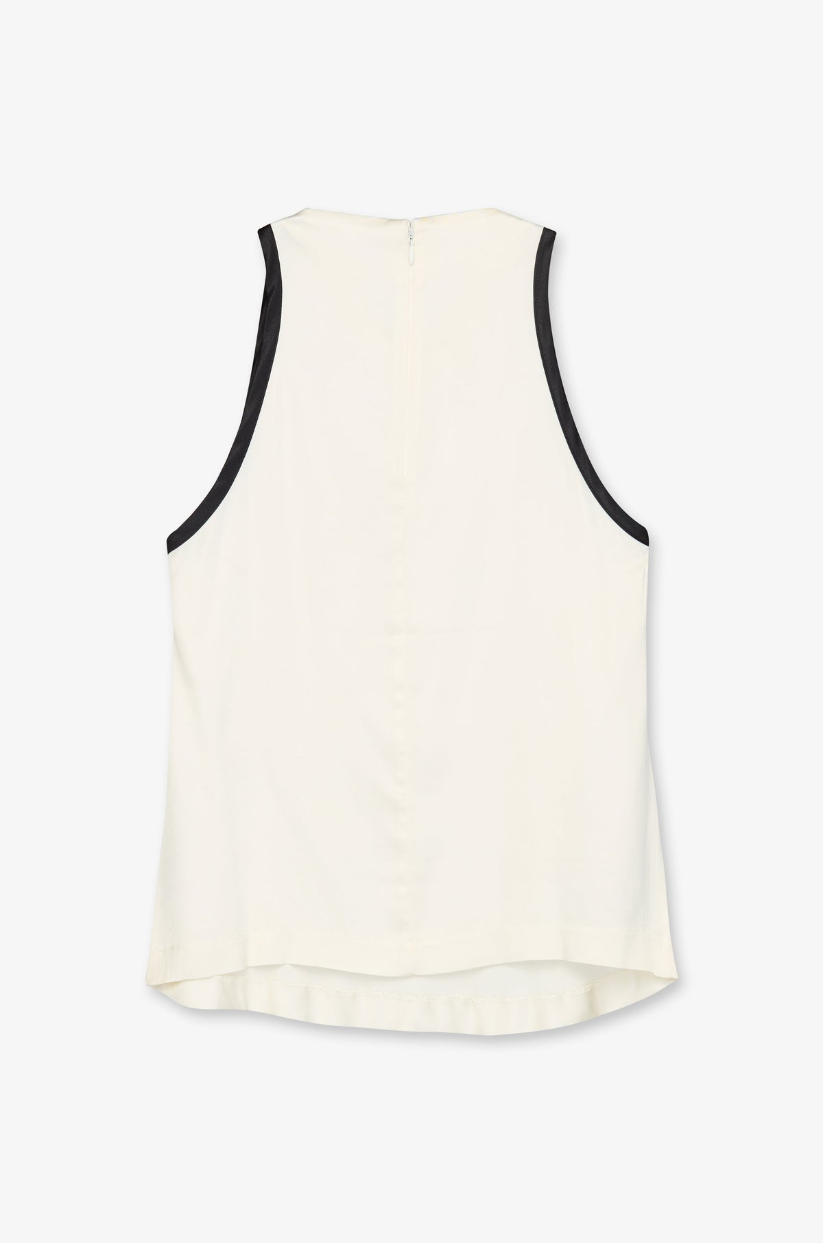 Contrast Edge Sleeveless Tie Neck Top