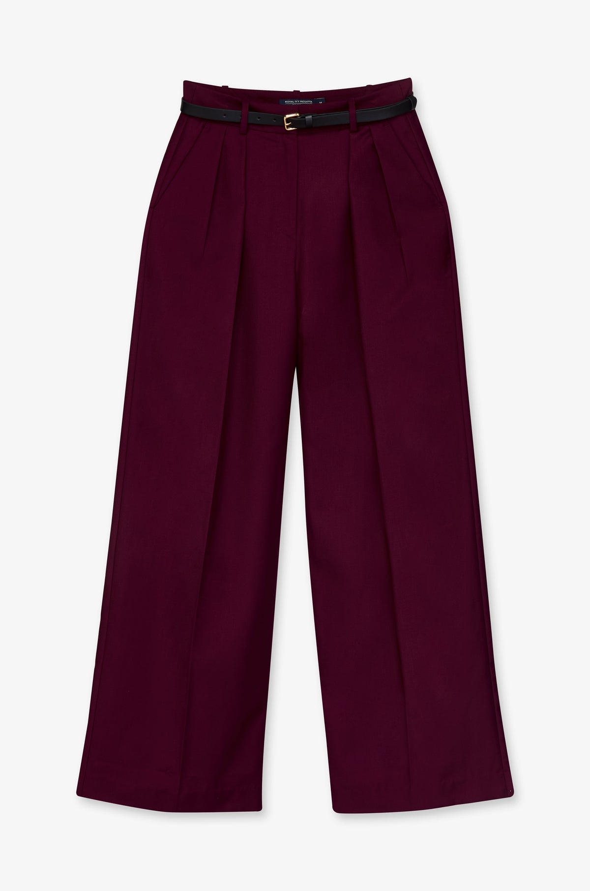 Belted Pleat Wide Leg Trousers