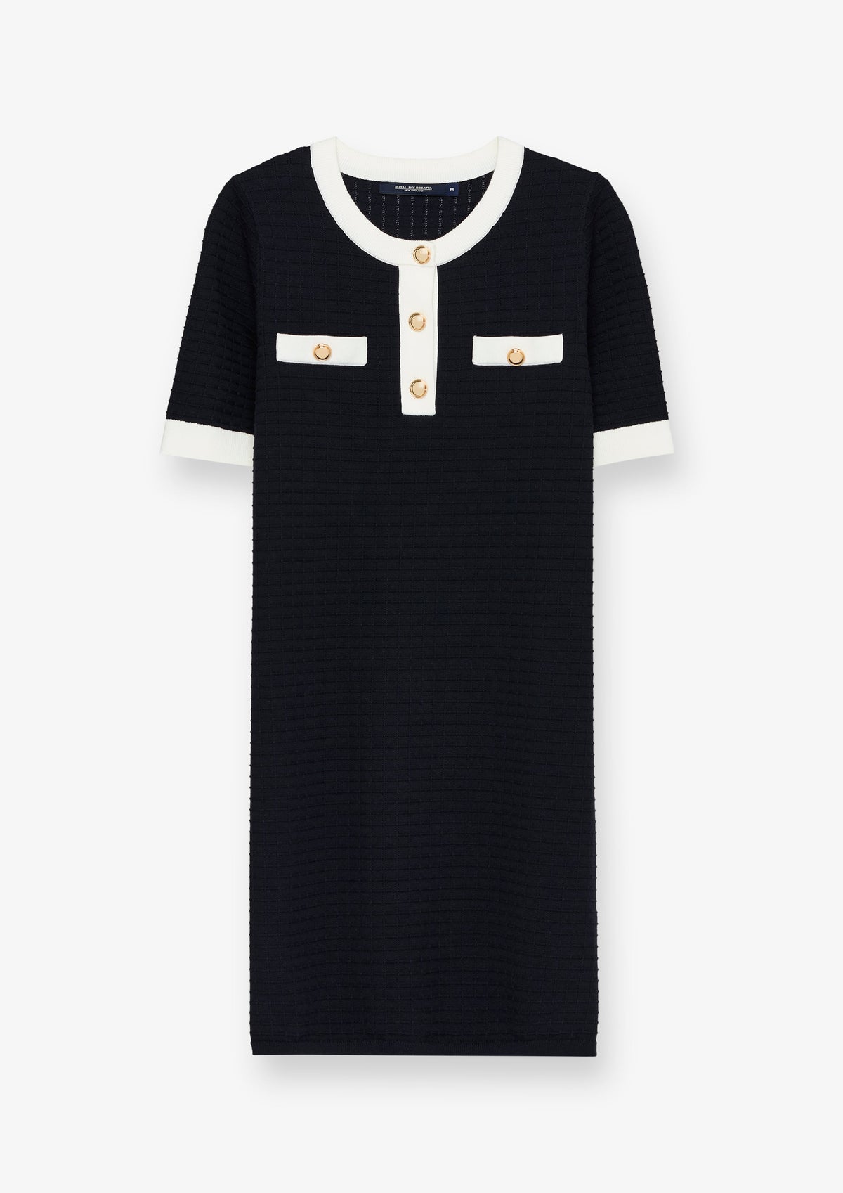 Contrast Trim Short Sleeve Midi Dress