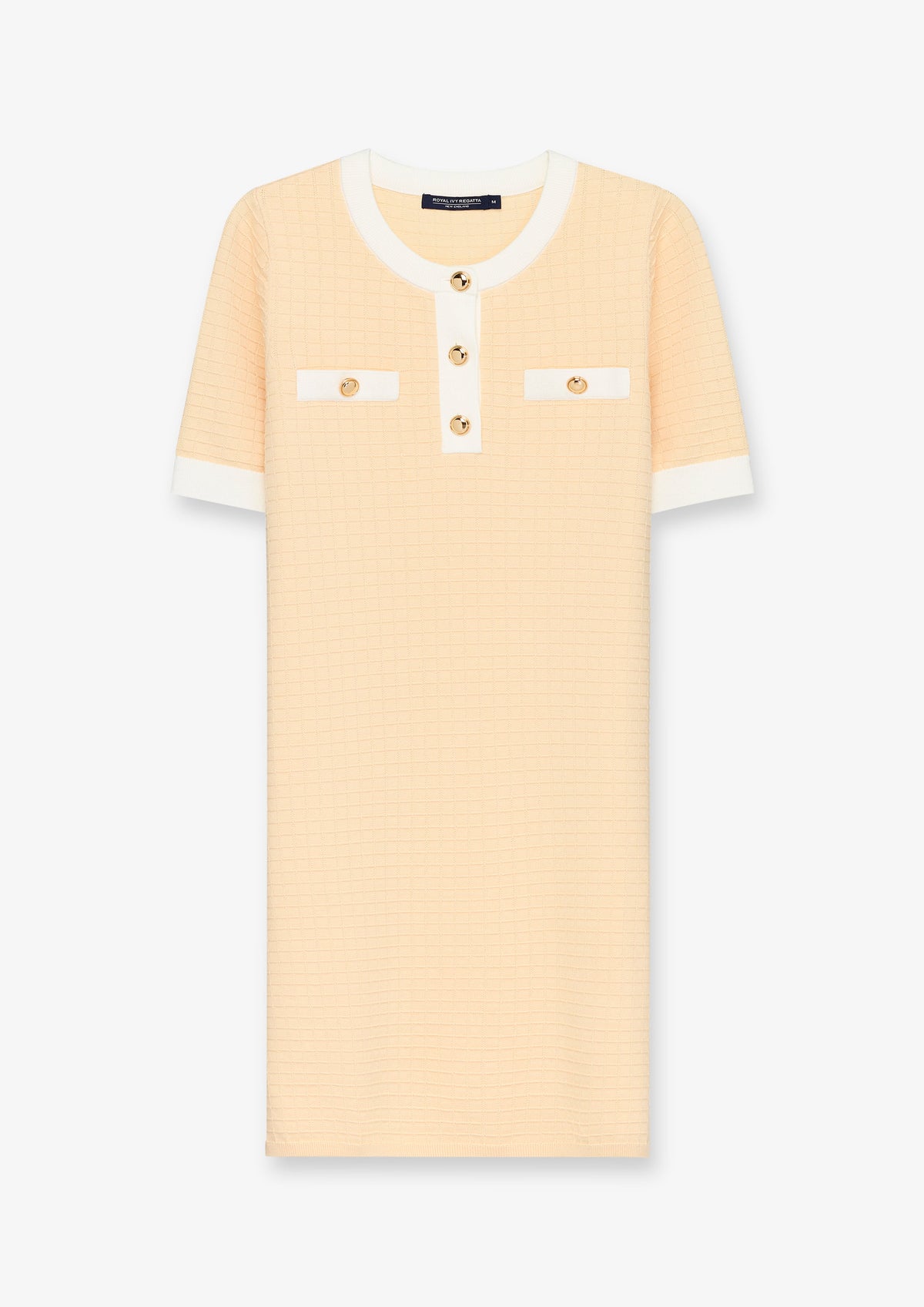 Contrast Trim Short Sleeve Midi Dress
