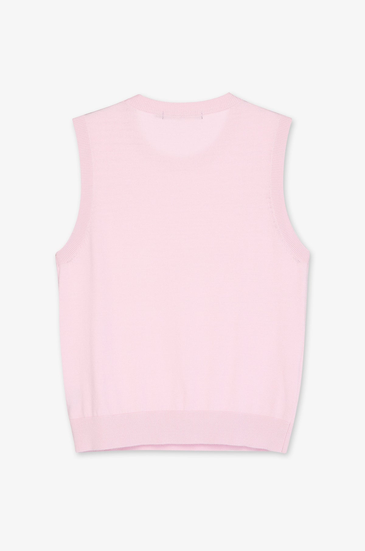 Fine Texture Sleeveless Crew Vest