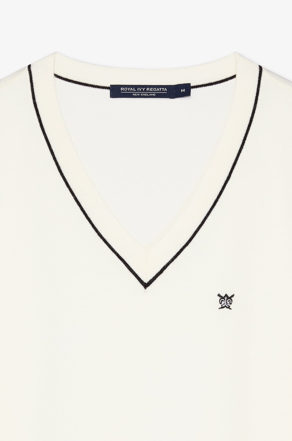 Tipped V Neck Long Sleeve Pullover