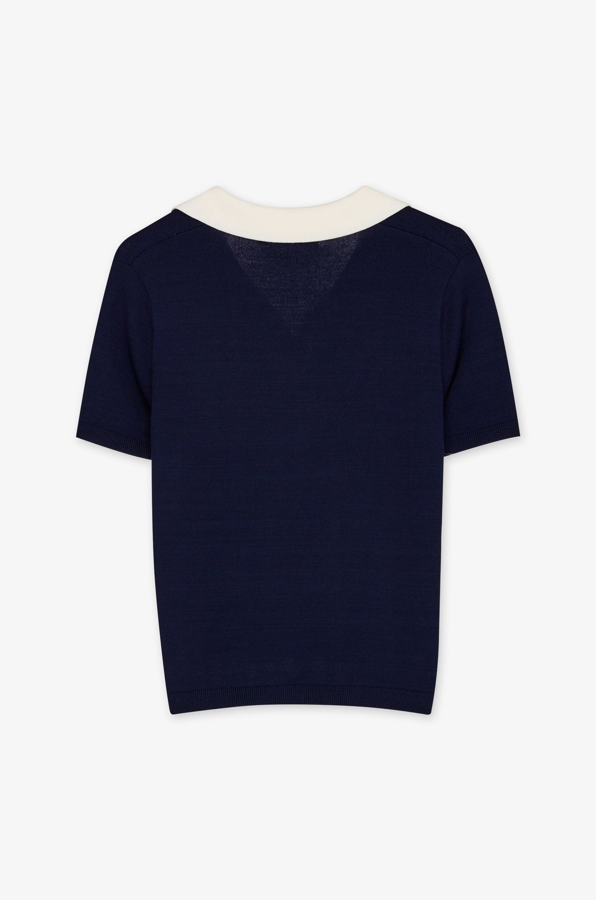 Contrast Open Collar Short Sleeve Top