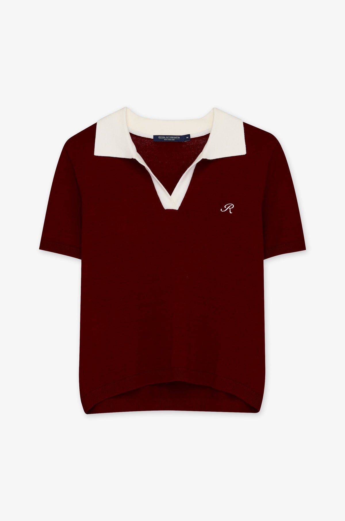 Contrast Open Collar Short Sleeve Top