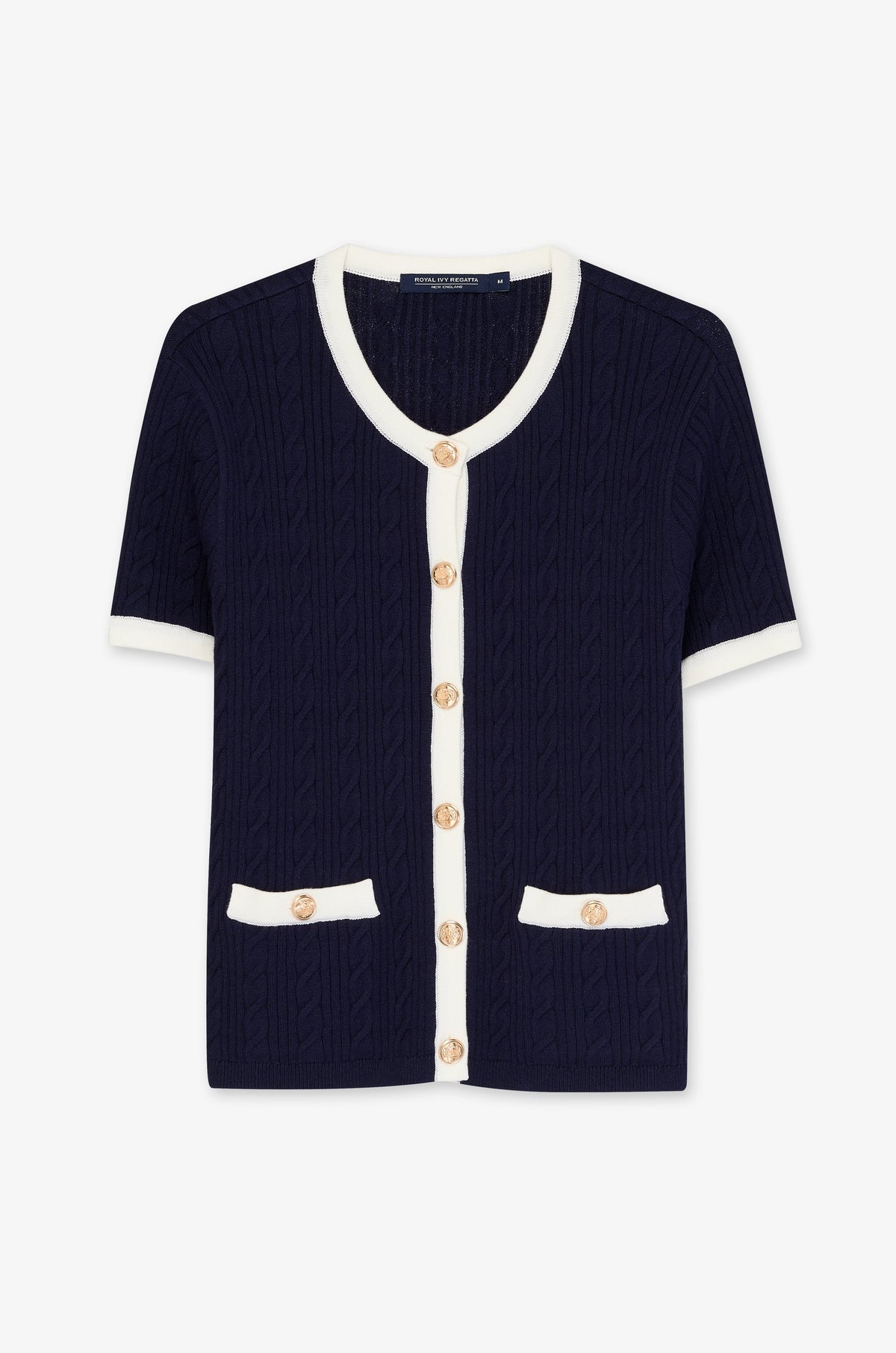 Contrast Edge Short Sleeve Cardigan
