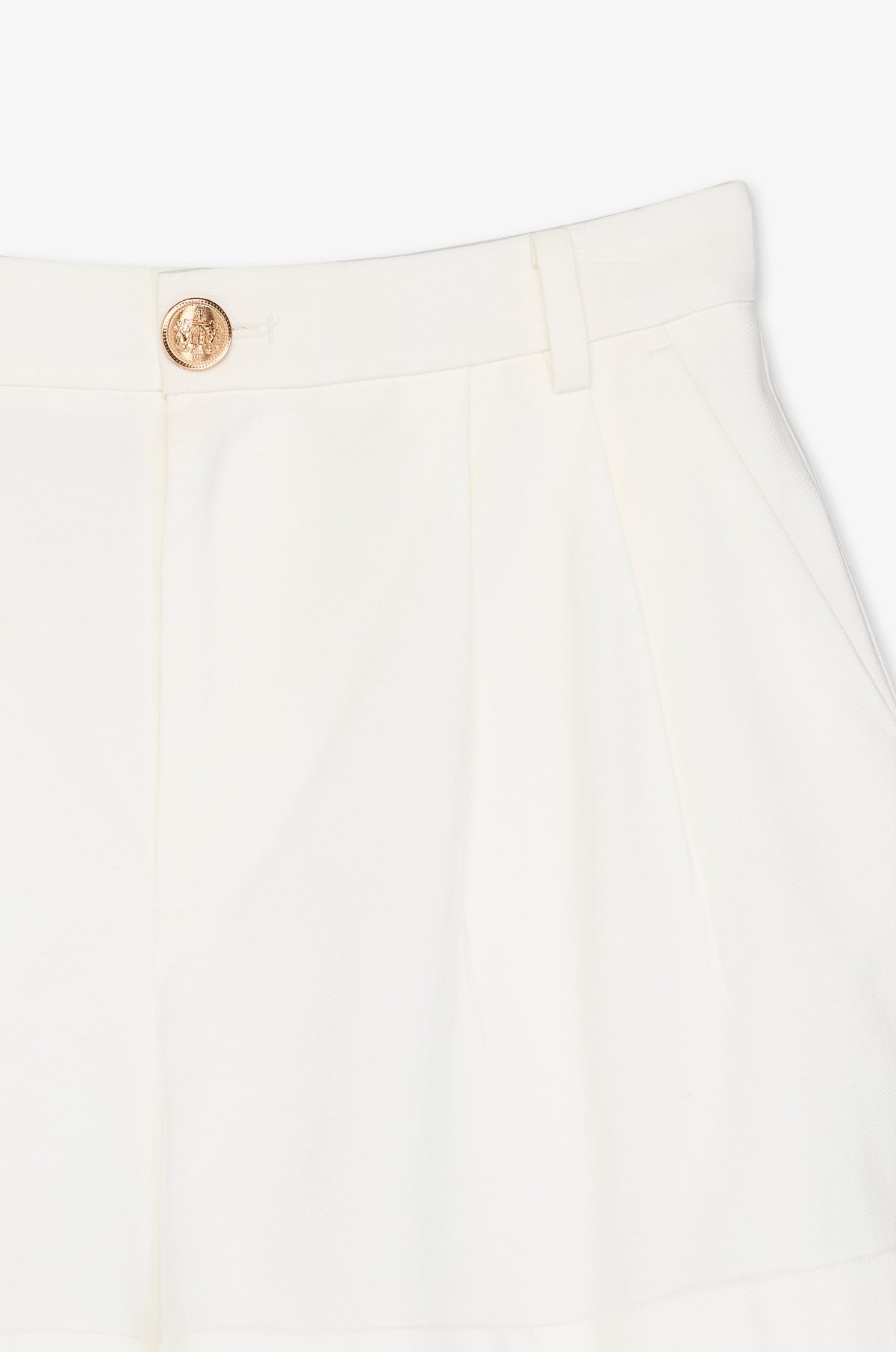 Pleated Front Turn Up Shorts