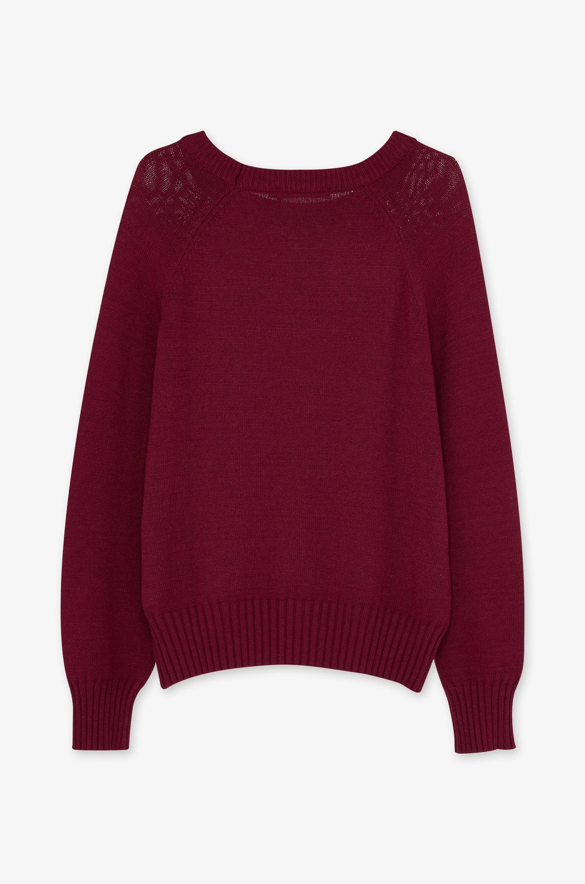 Textured Boat Neck Long Sleeve Pullover