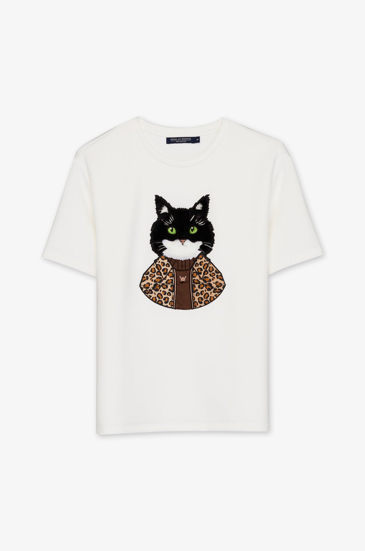 Cat Portrait Crew Neck T-Shirt