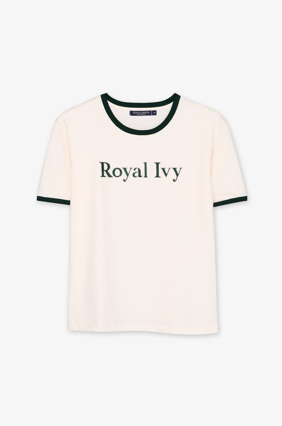 Contrast Trim Lettering Crew T-Shirt