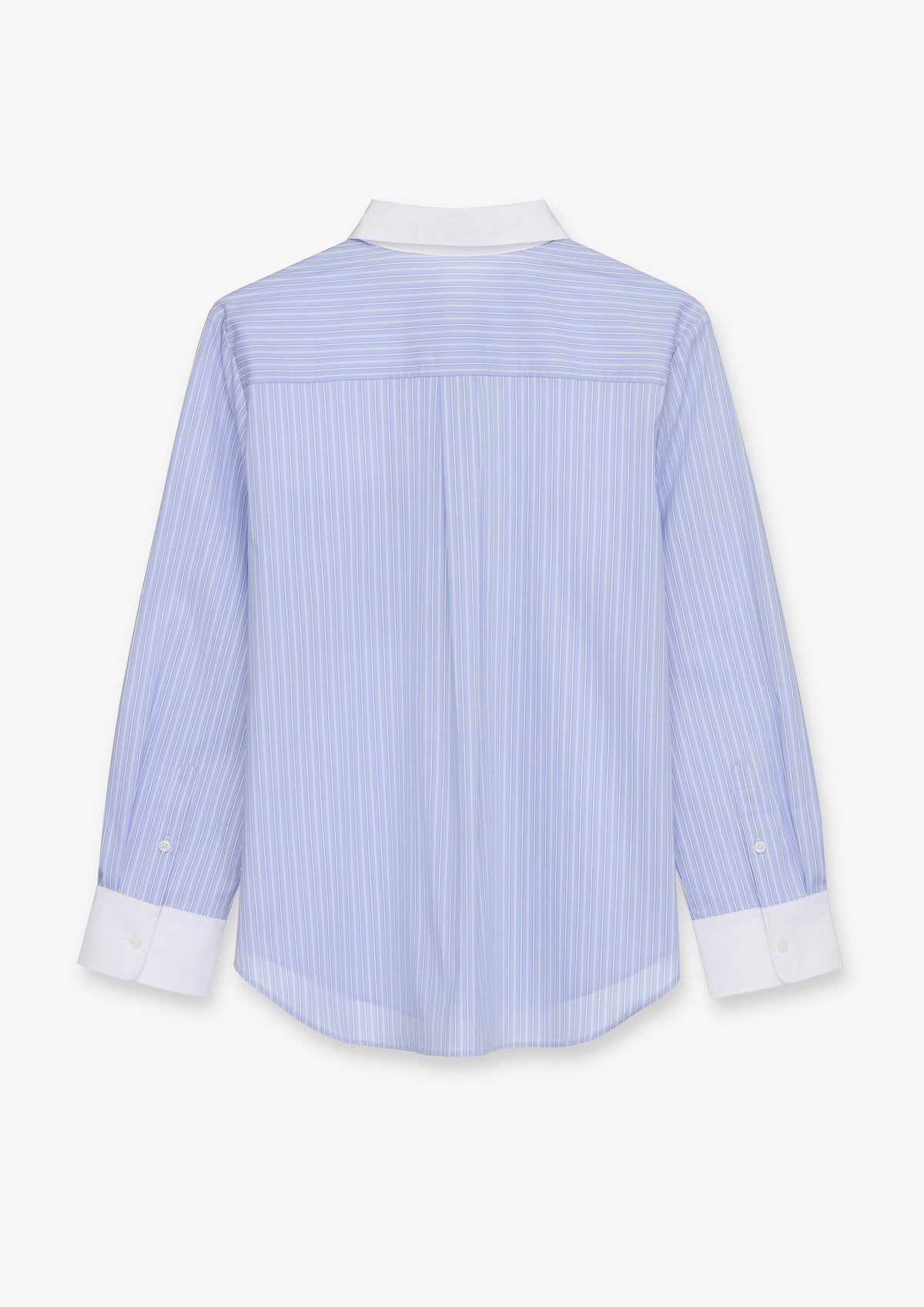Contrast Collar Stripe Button Shirt