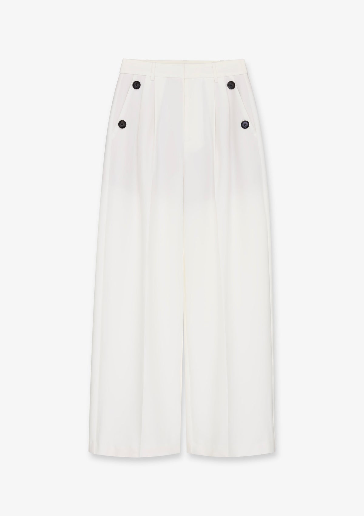 Button Detail Wide Leg Trousers