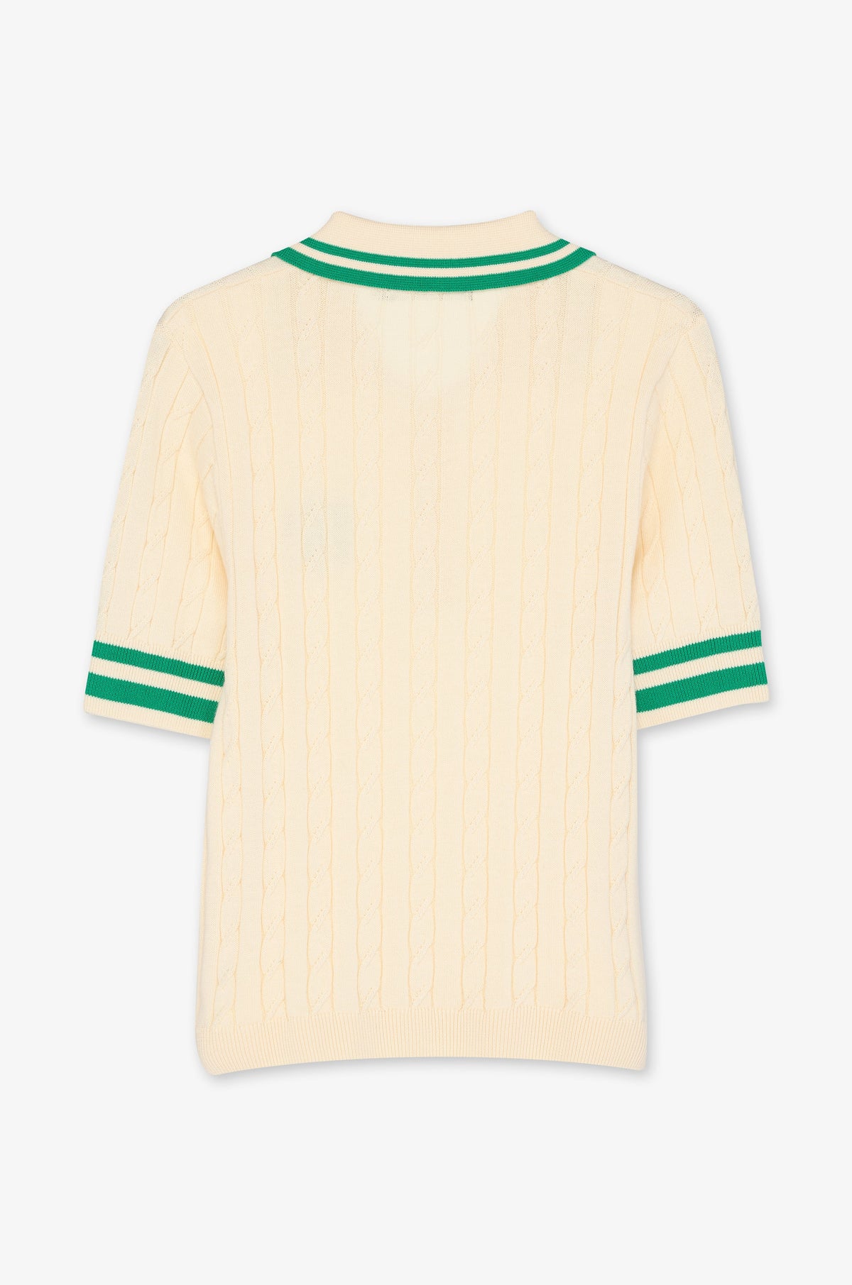 Monogram Striped Trim Short Sleeve Polo