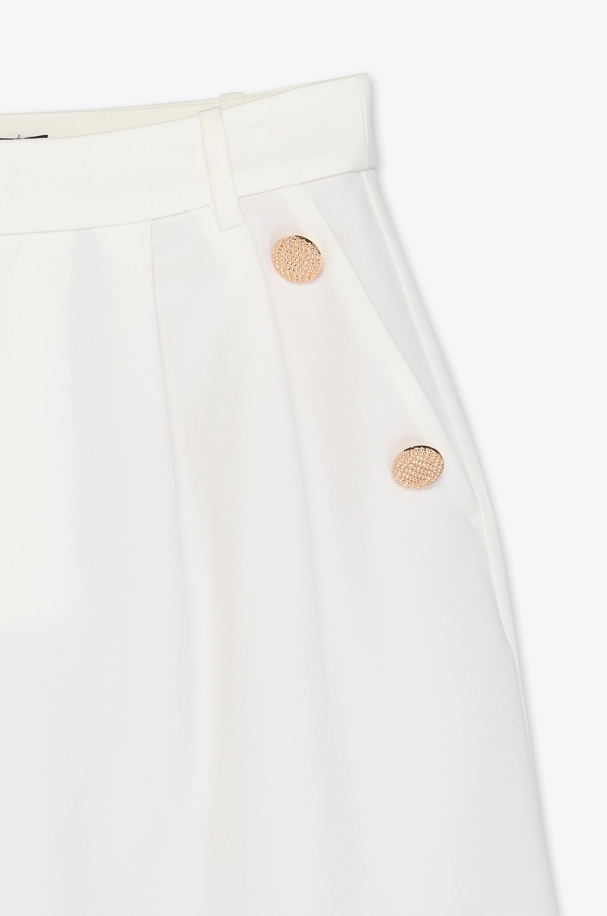 Button Detail Tailored Mini Skirt