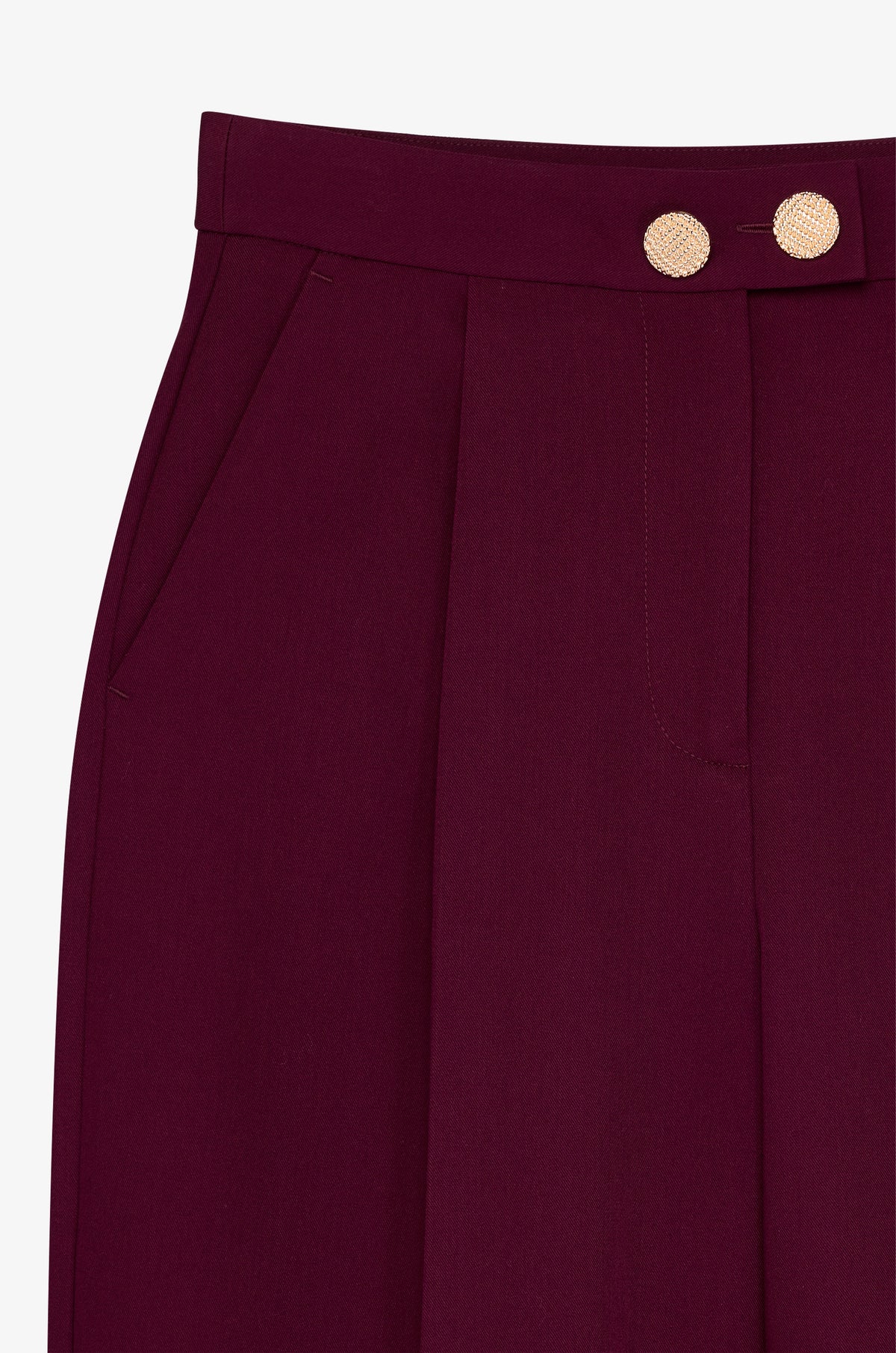 Double Button Wide Leg Trousers