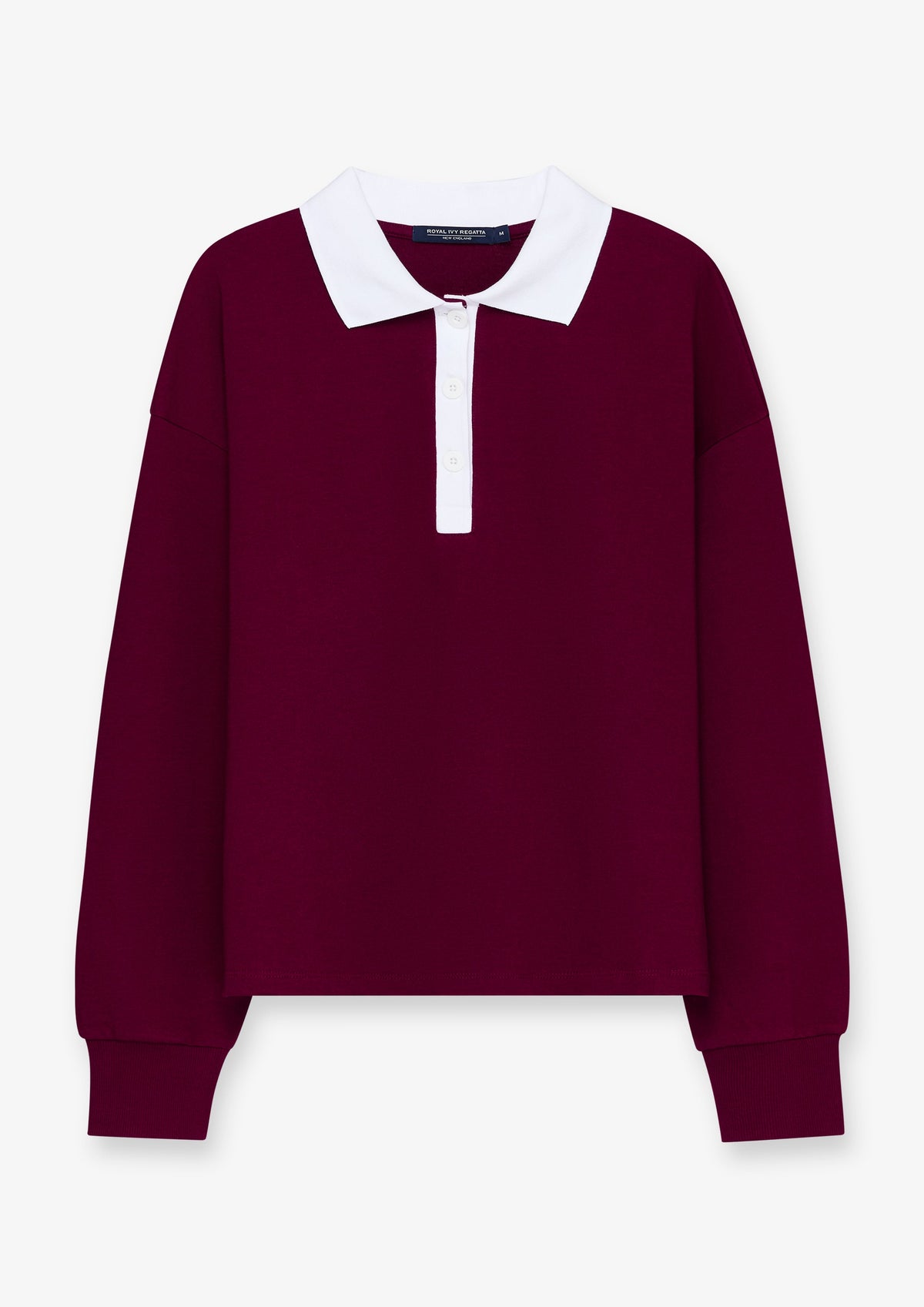 Contrast Collar Long Sleeve Polo