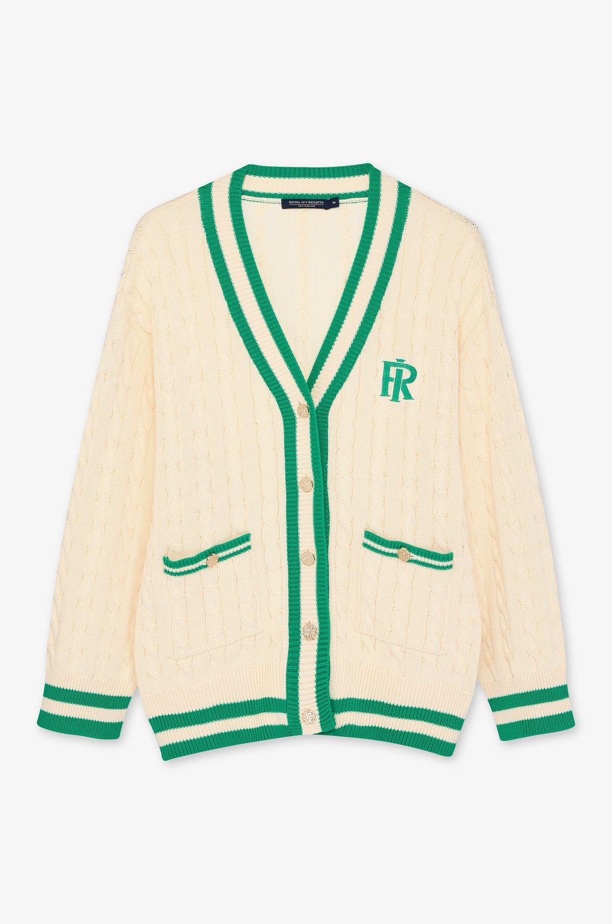 Contrast Monogram V Neck Cardigan