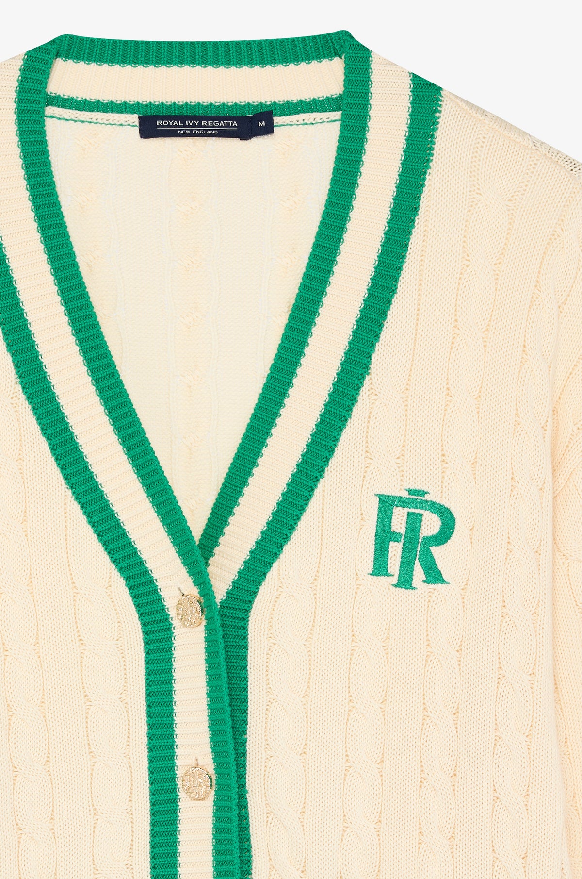 Contrast Monogram V Neck Cardigan