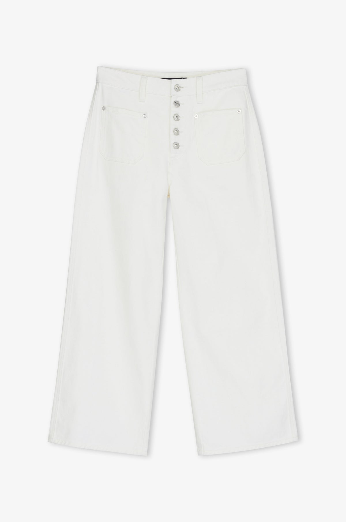 Button Front Wide Leg Jeans