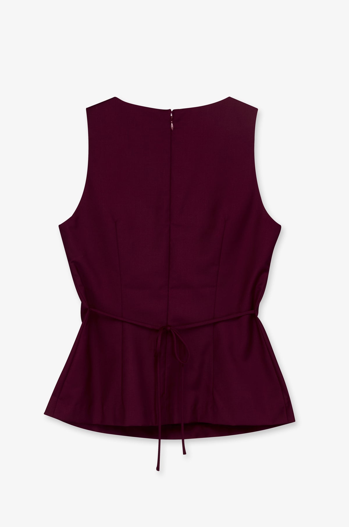 Shaped Sleeveless Crew Neck Top
