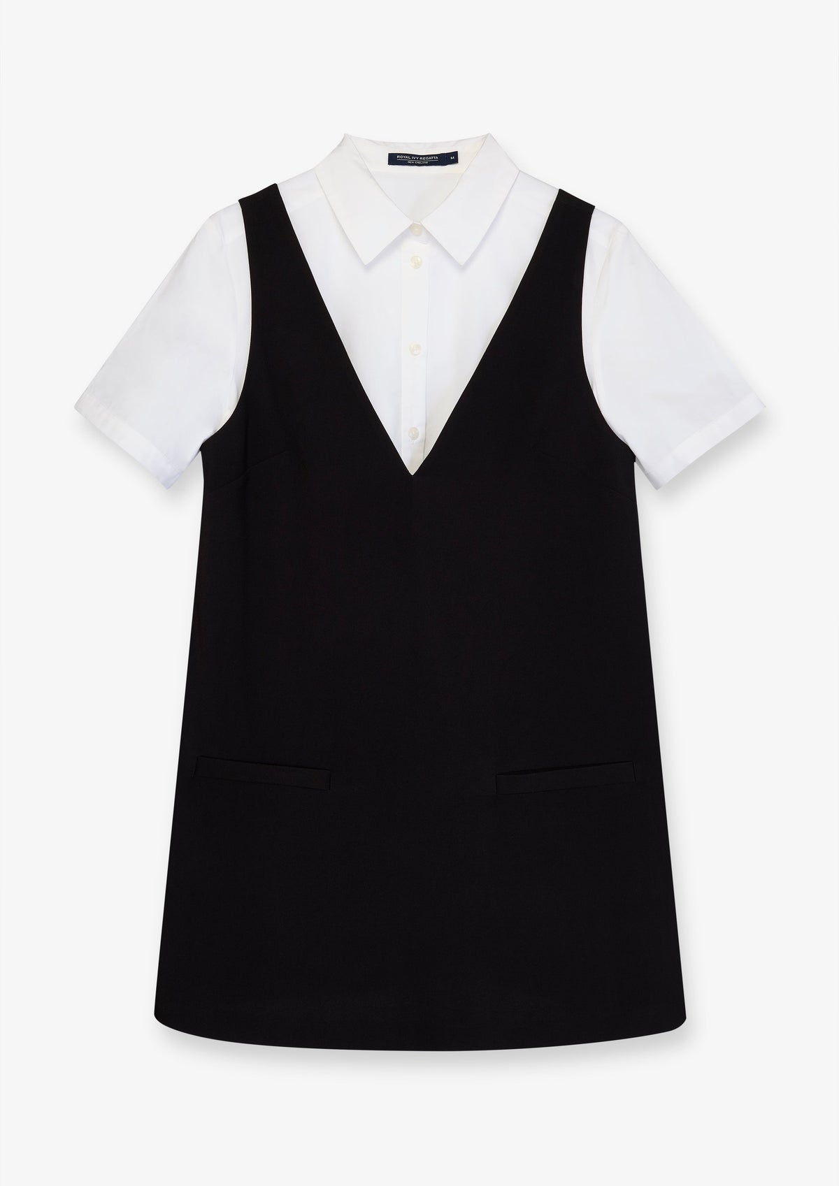 Contrast Shirt Panel Mini Dress
