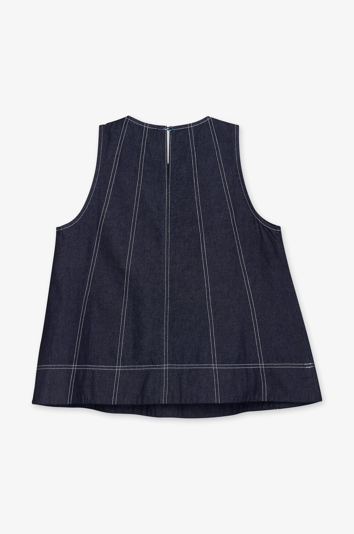 Contrast Seam Sleeveless Flared Top