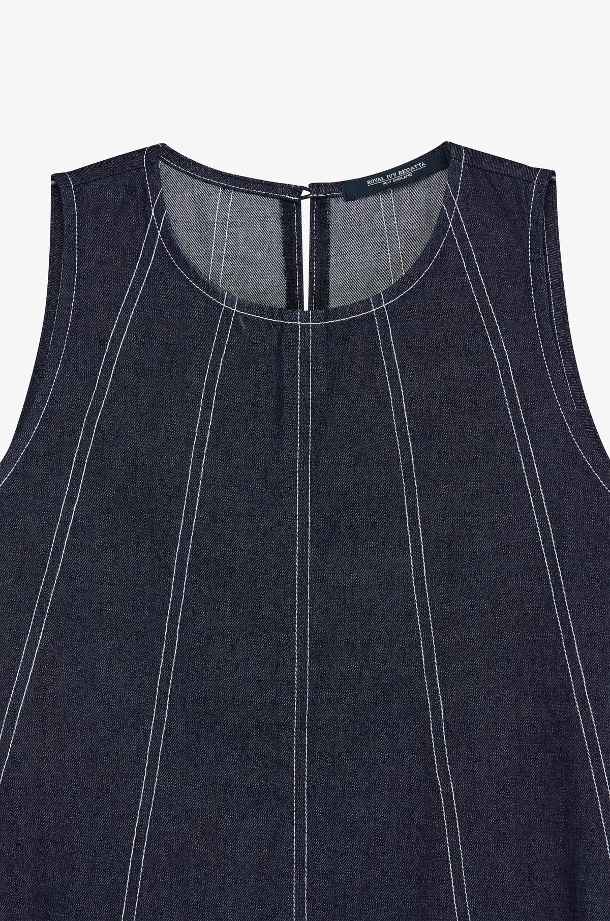 Contrast Seam Sleeveless Flared Top