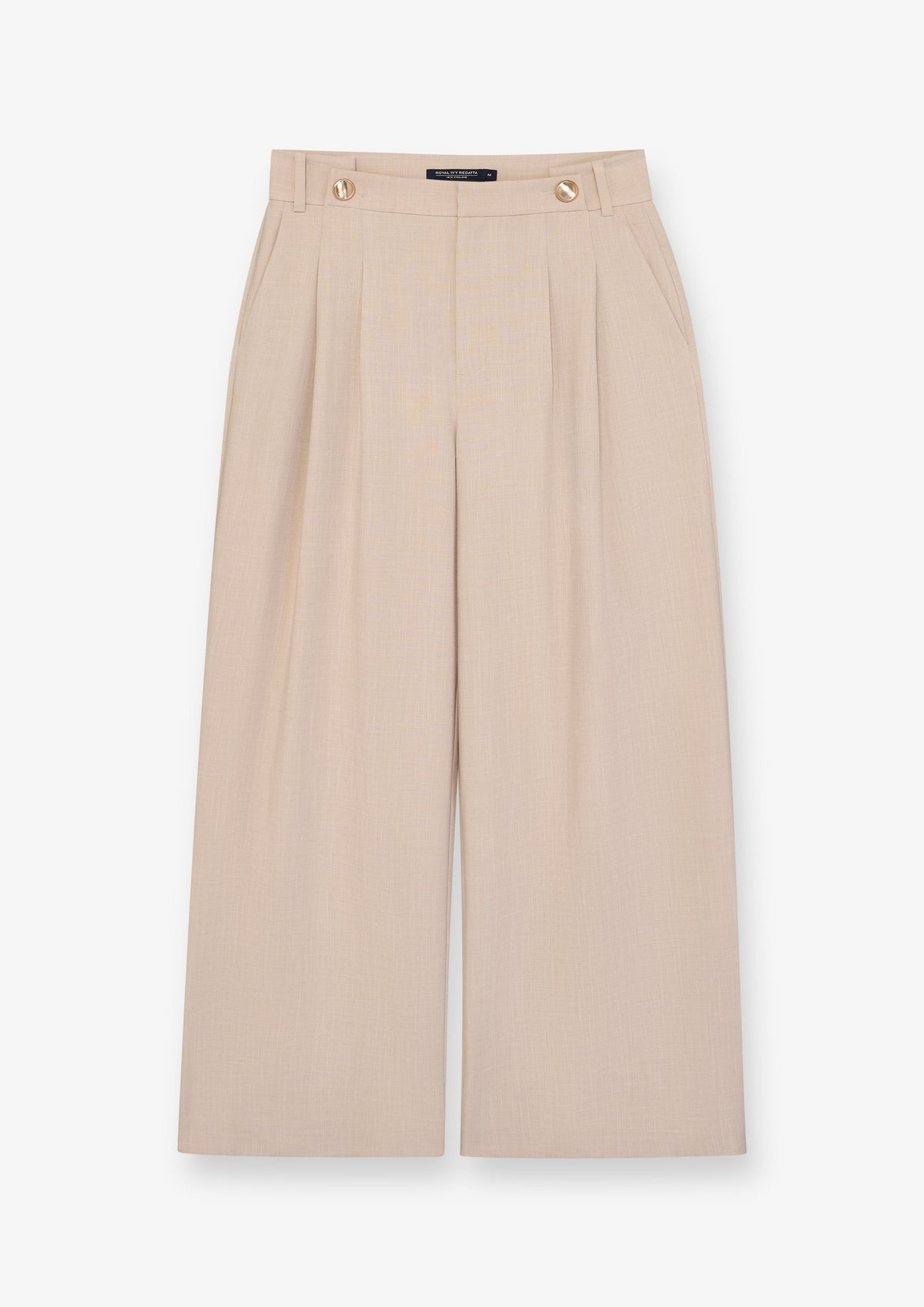 Pleated Front Wide Leg Trousers