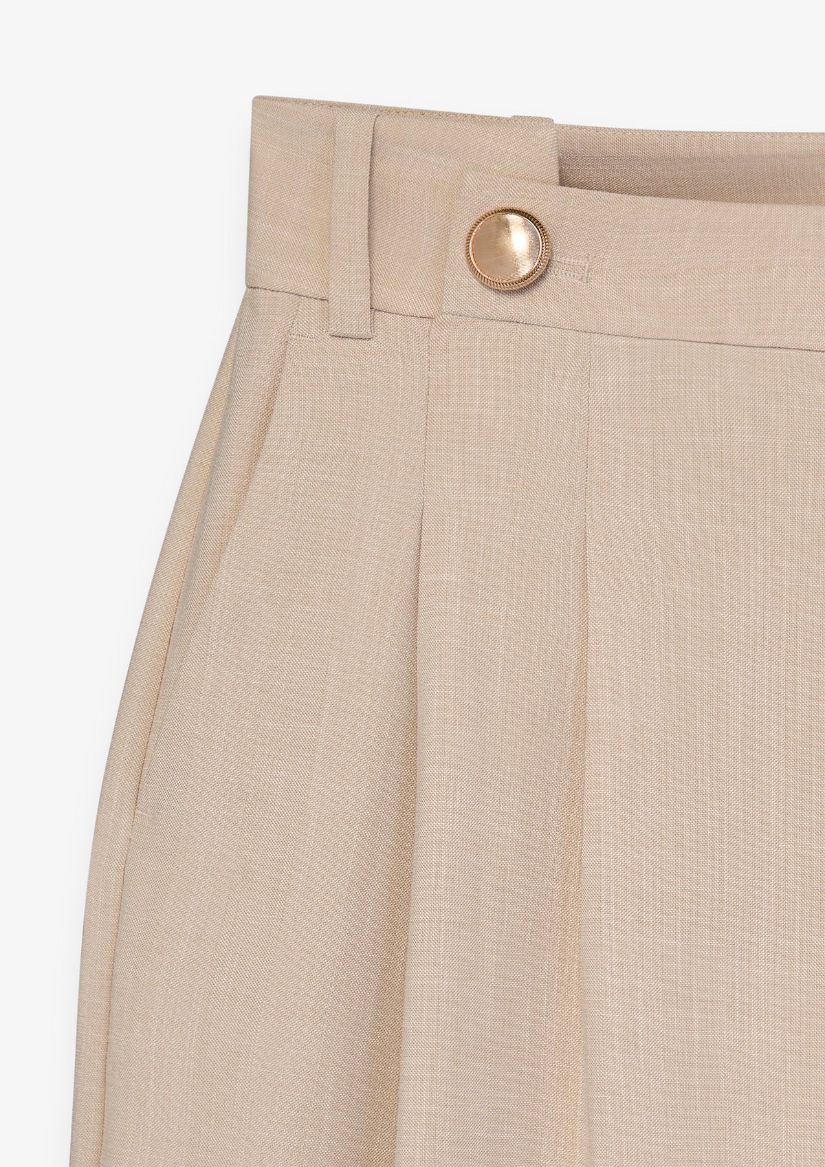 Pleated Front Wide Leg Trousers
